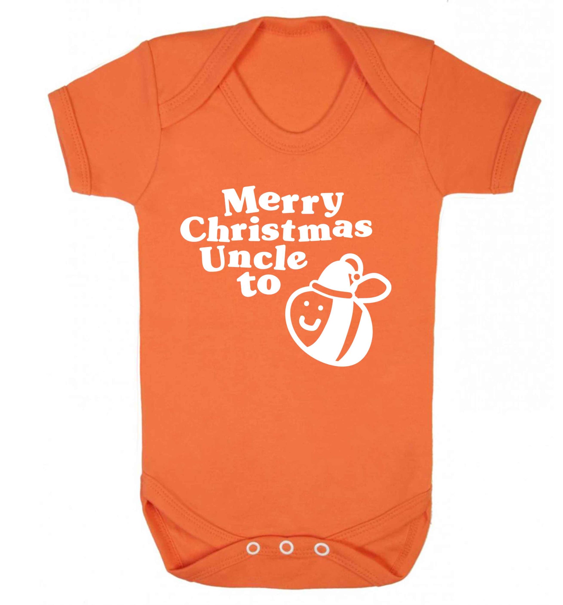 Merry Christmas uncle to be Baby Vest orange 18-24 months