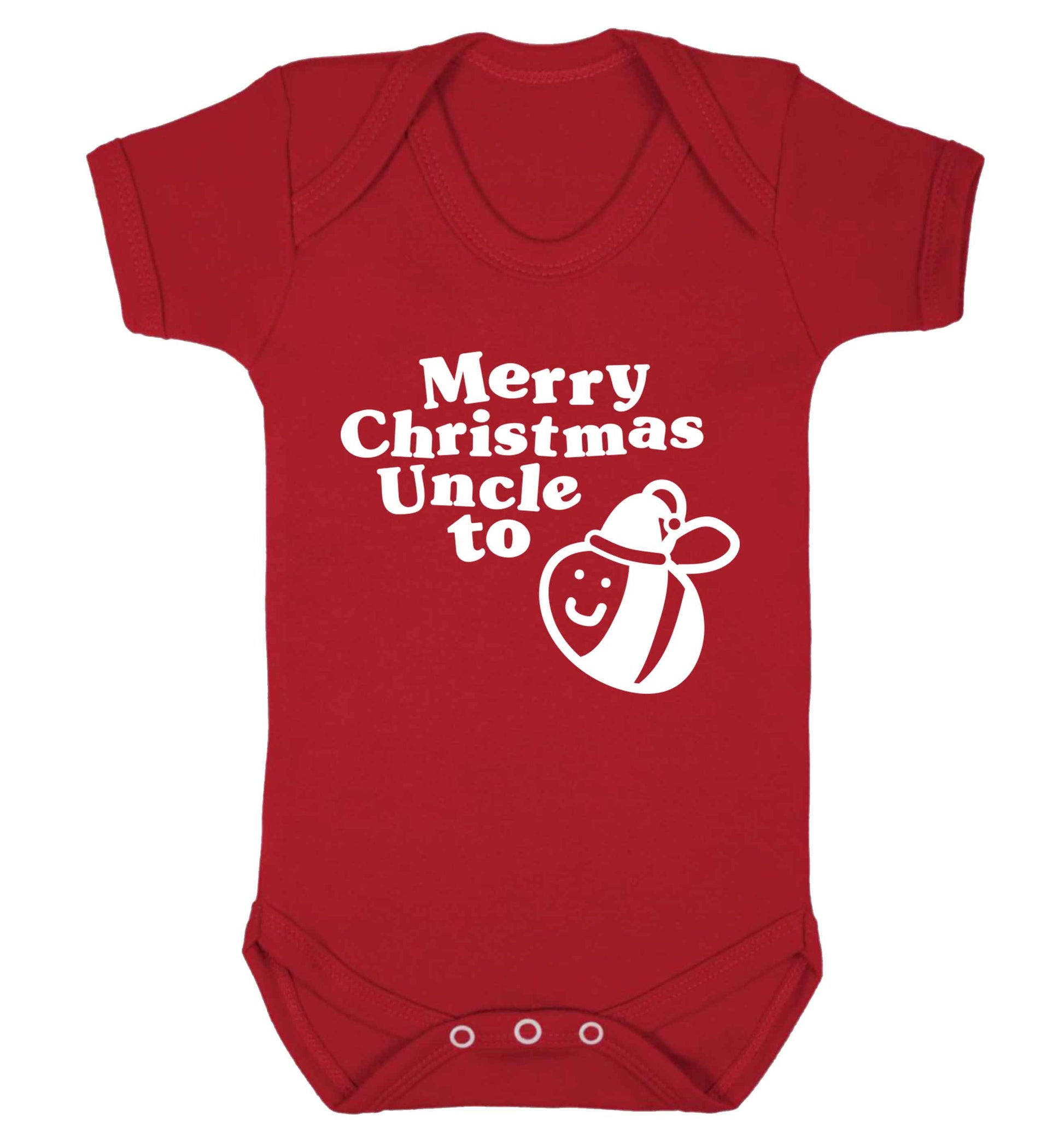 Merry Christmas uncle to be Baby Vest red 18-24 months