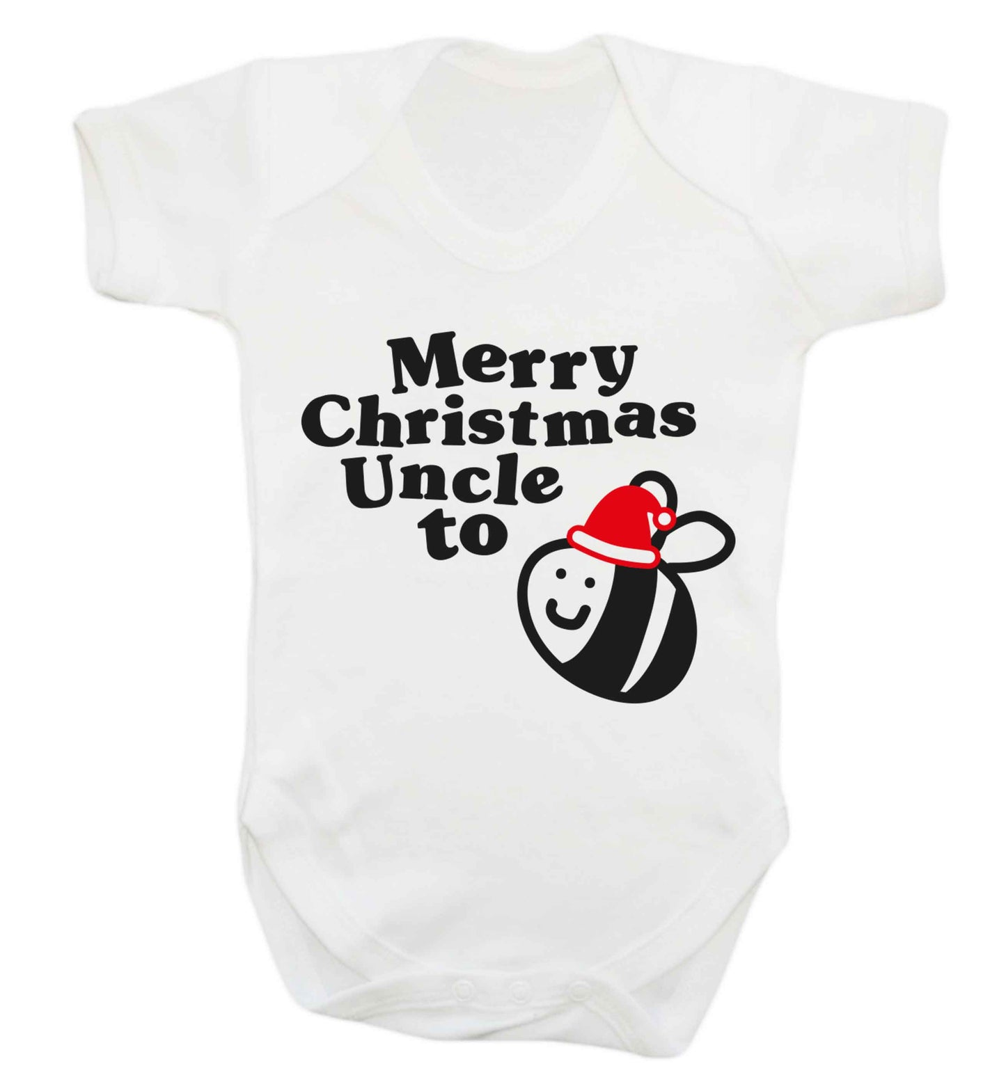 Merry Christmas uncle to be Baby Vest white 18-24 months