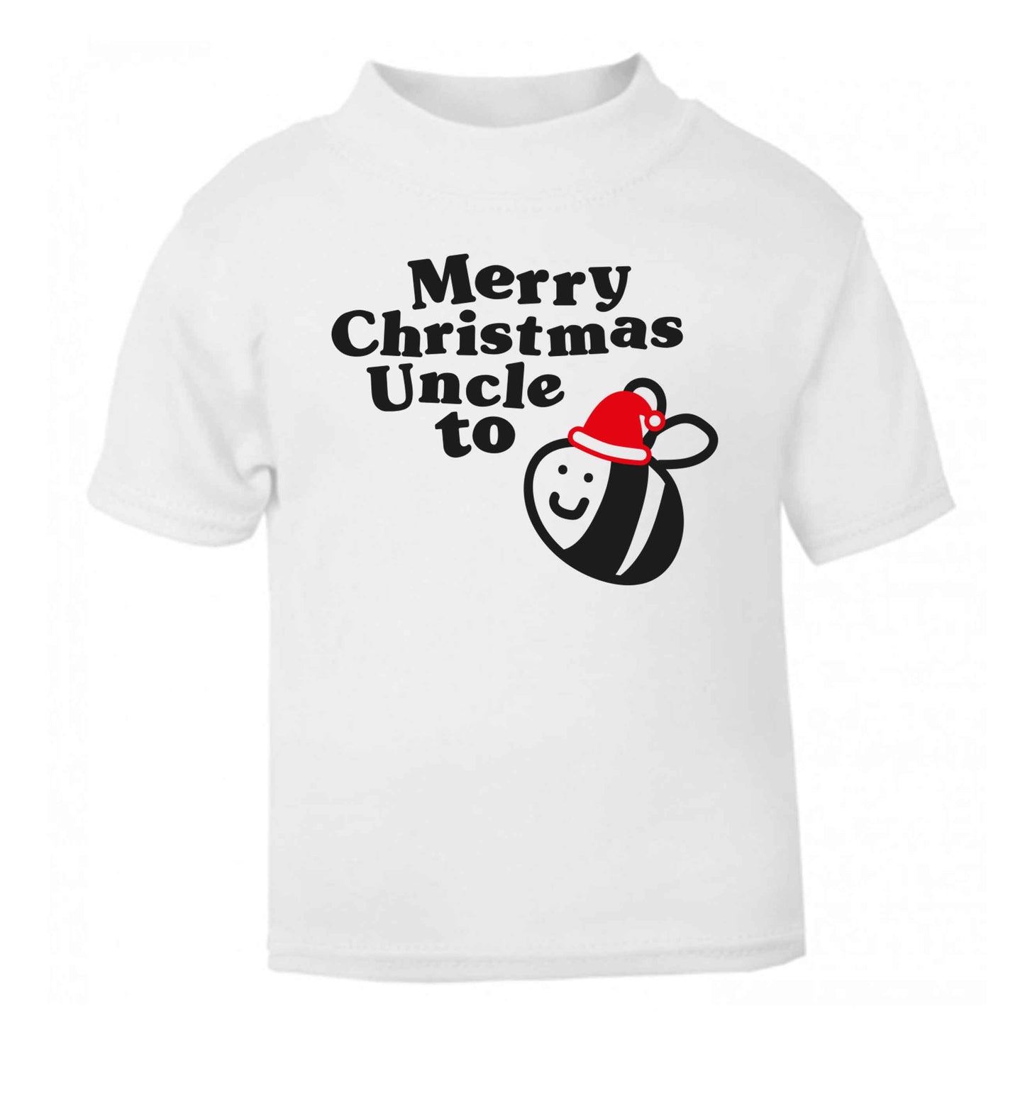 Merry Christmas uncle to be white Baby Toddler Tshirt 2 Years