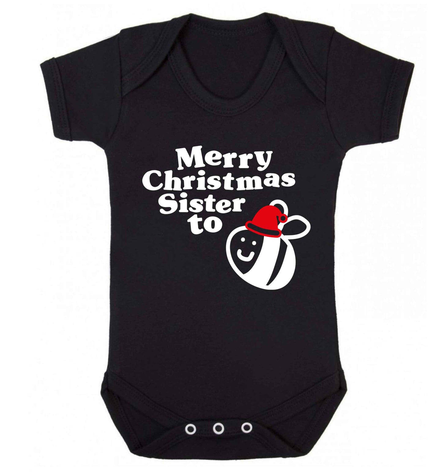 Merry Christmas sister to be Baby Vest black 18-24 months