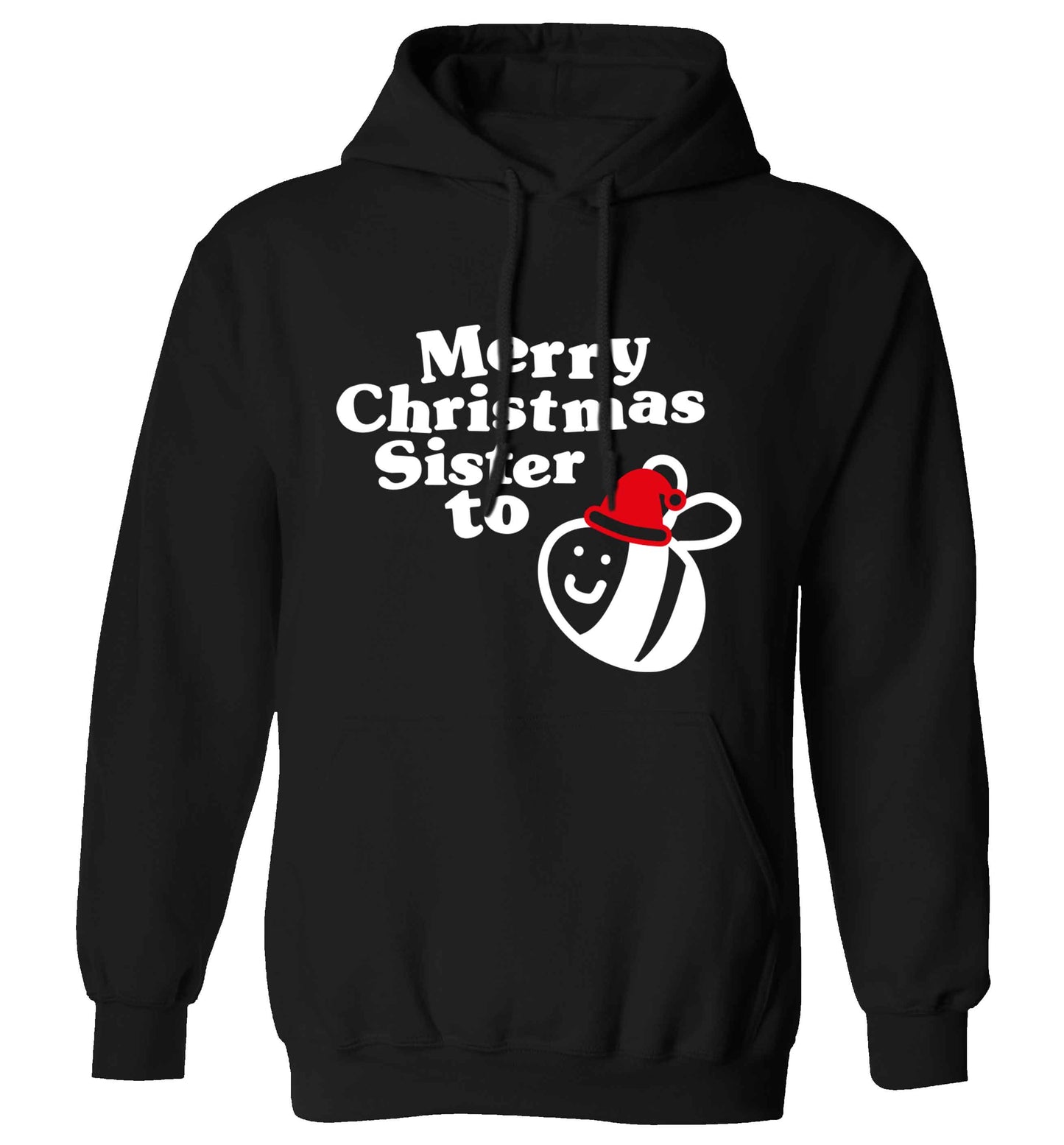Merry Christmas sister to be adults unisex black hoodie 2XL