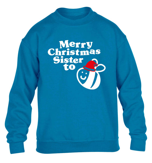 Merry Christmas sister to be children's blue sweater 12-13 Years