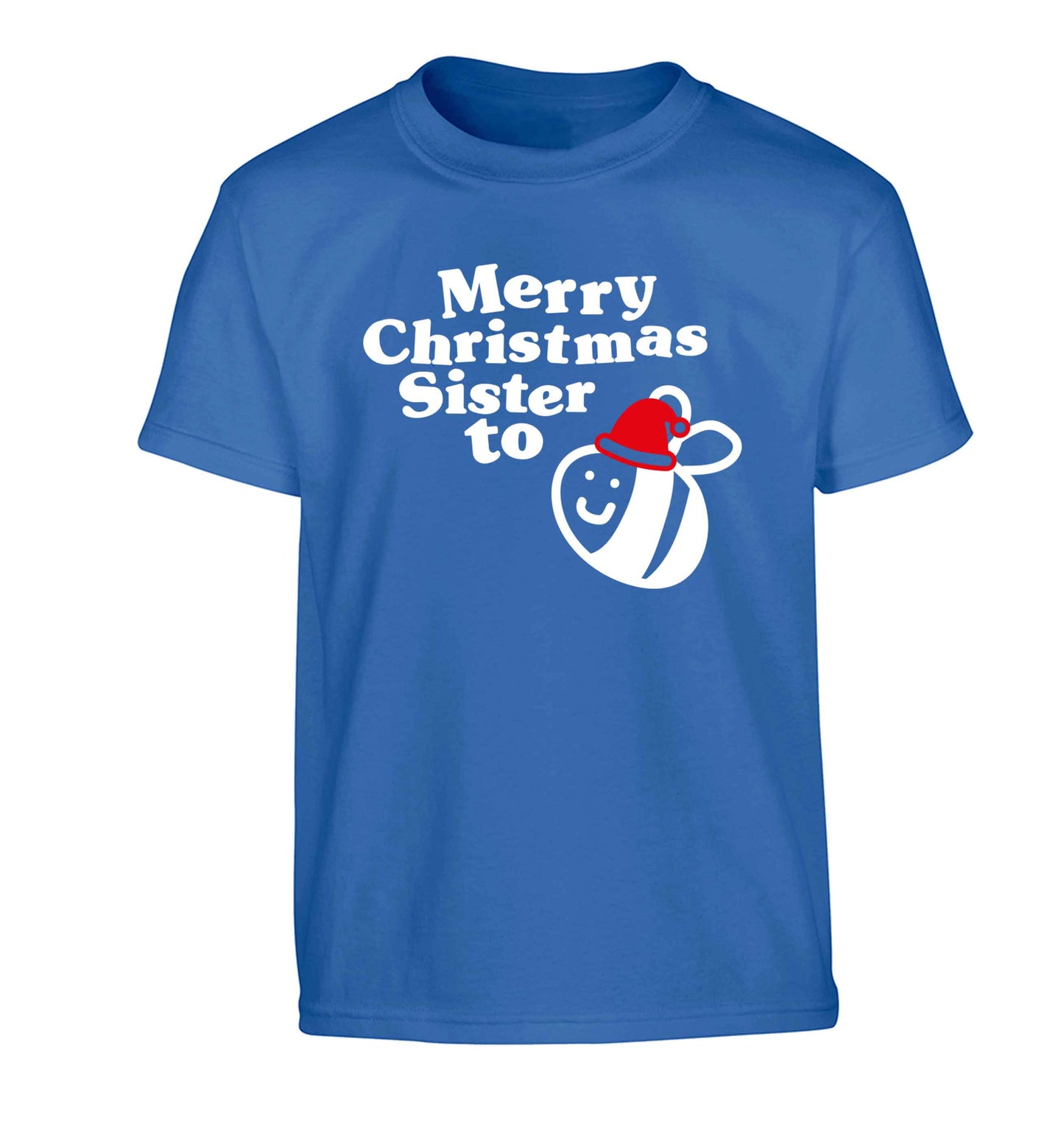Merry Christmas sister to be Children's blue Tshirt 12-13 Years