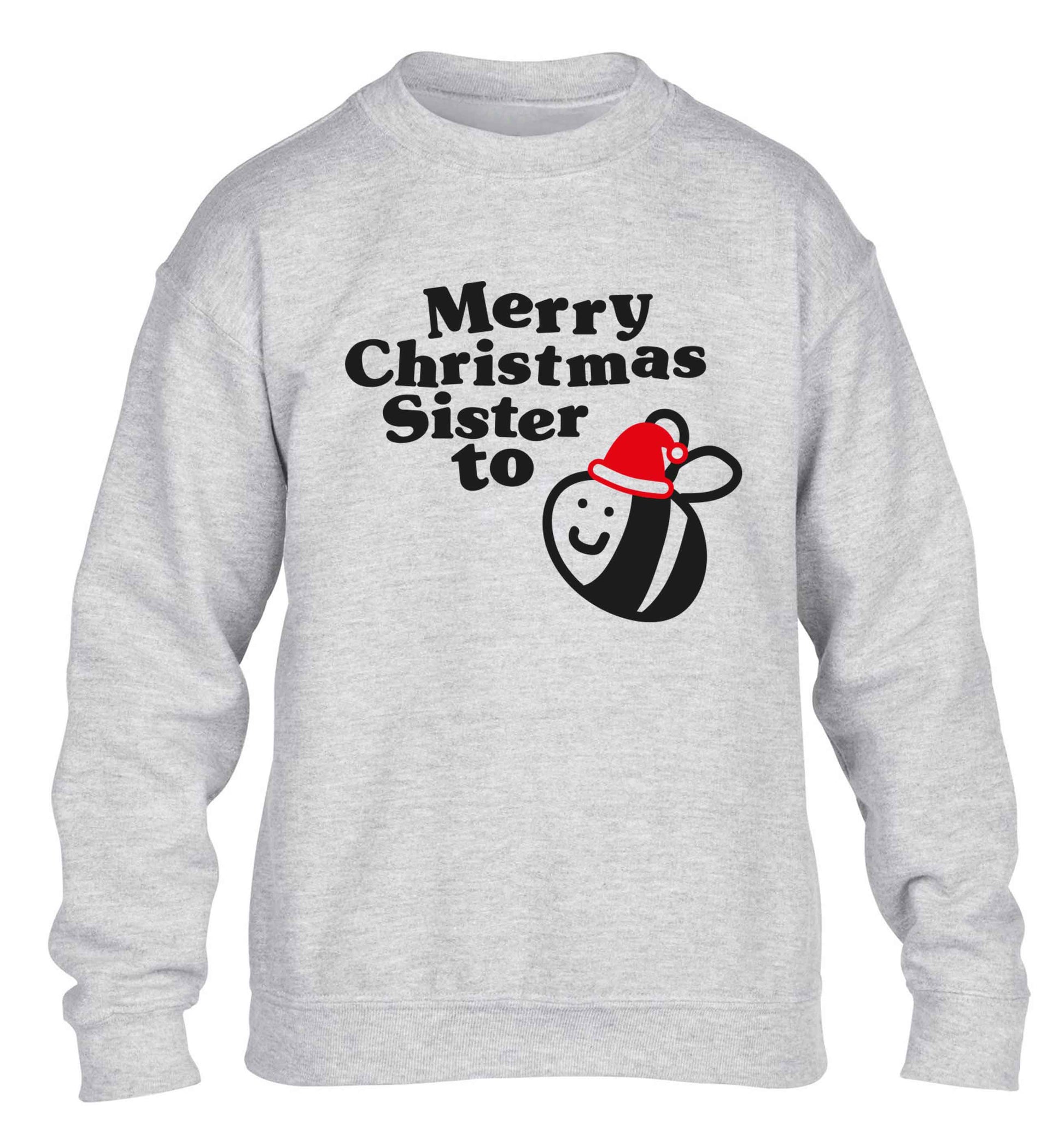Merry Christmas sister to be children's grey sweater 12-13 Years