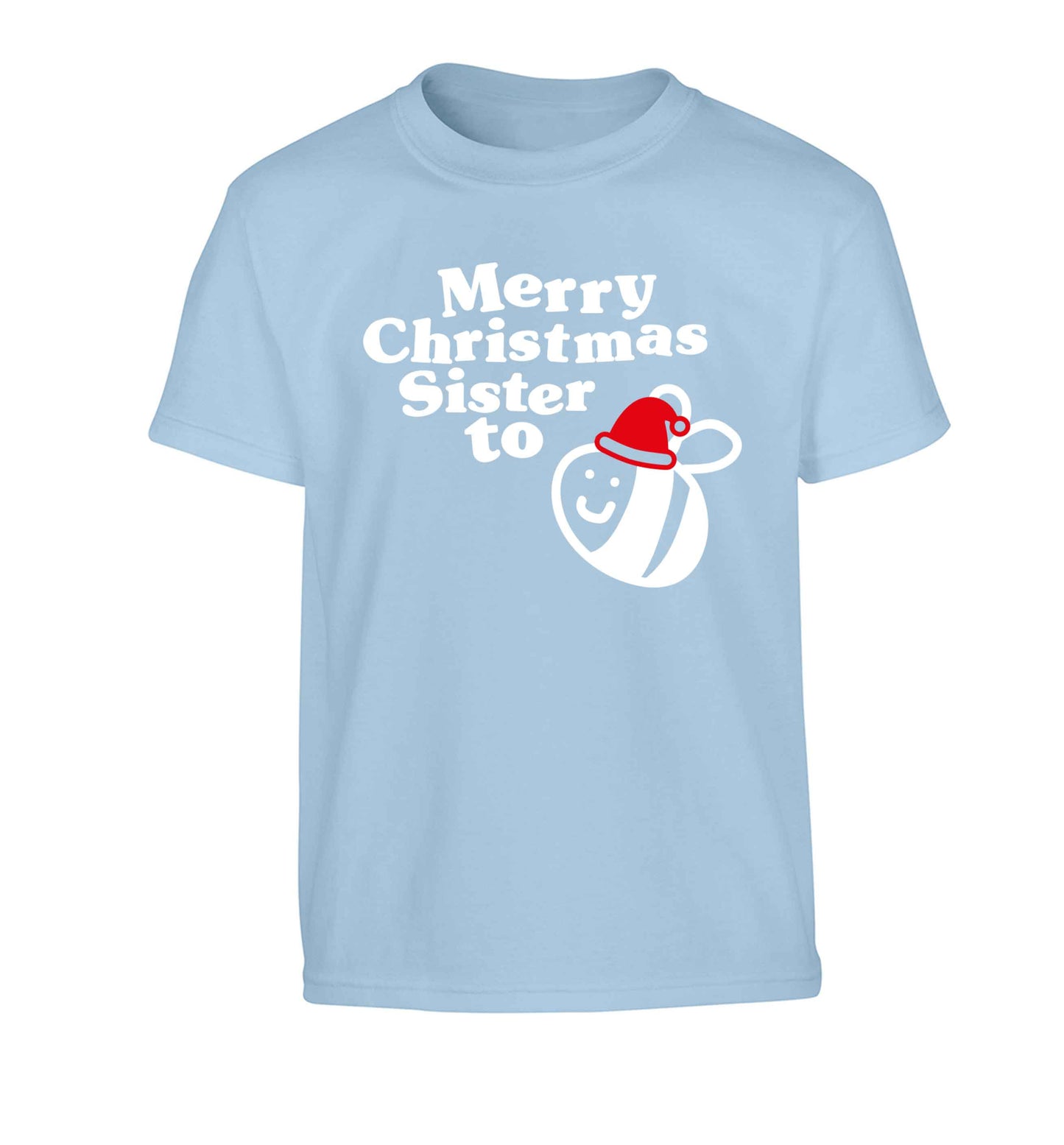 Merry Christmas sister to be Children's light blue Tshirt 12-13 Years
