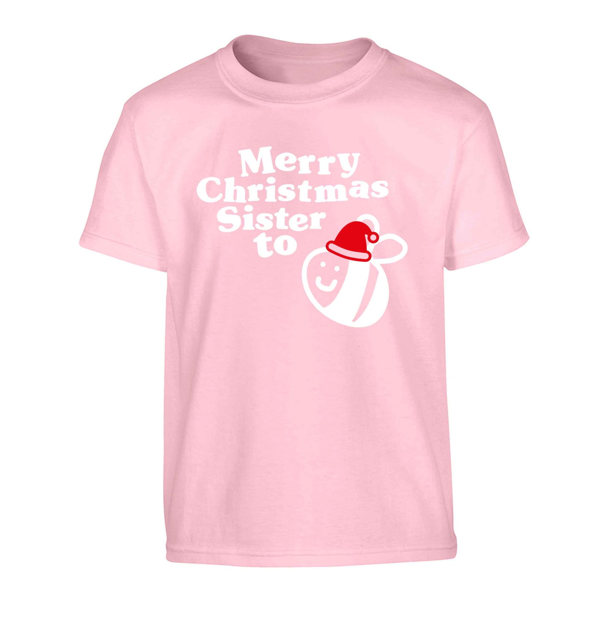Merry Christmas sister to be Children's light pink Tshirt 12-13 Years