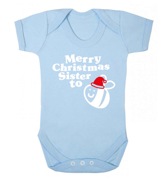 Merry Christmas sister to be Baby Vest pale blue 18-24 months