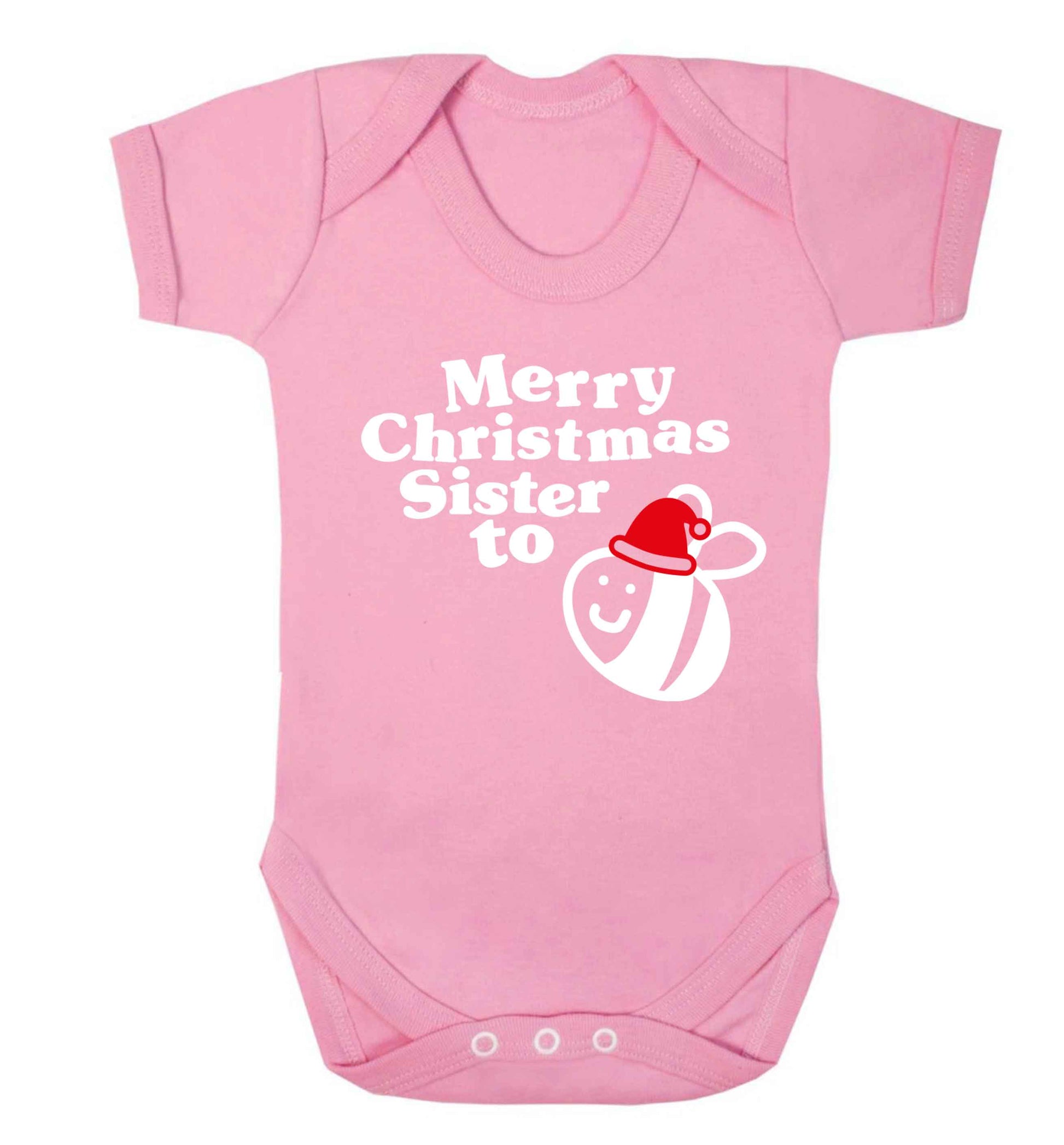 Merry Christmas sister to be Baby Vest pale pink 18-24 months