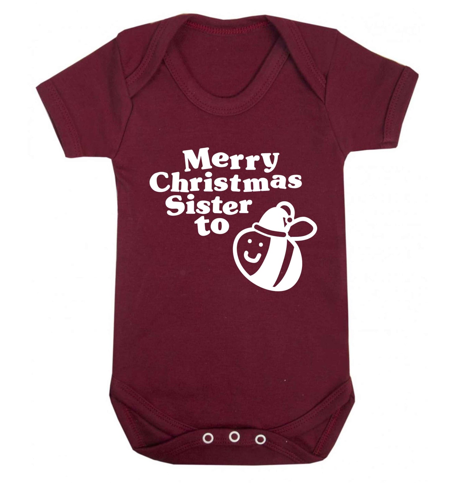 Merry Christmas sister to be Baby Vest maroon 18-24 months
