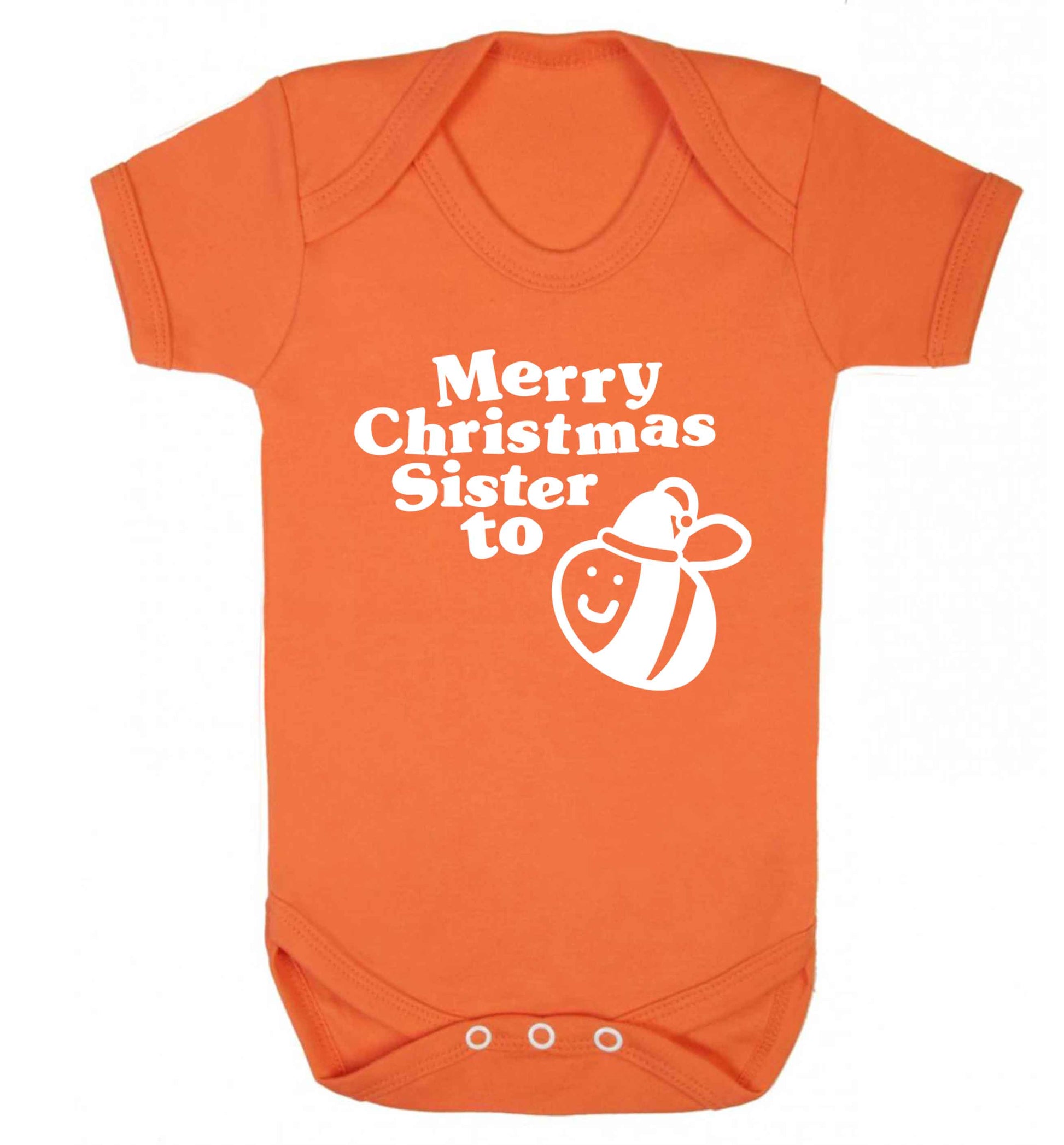 Merry Christmas sister to be Baby Vest orange 18-24 months