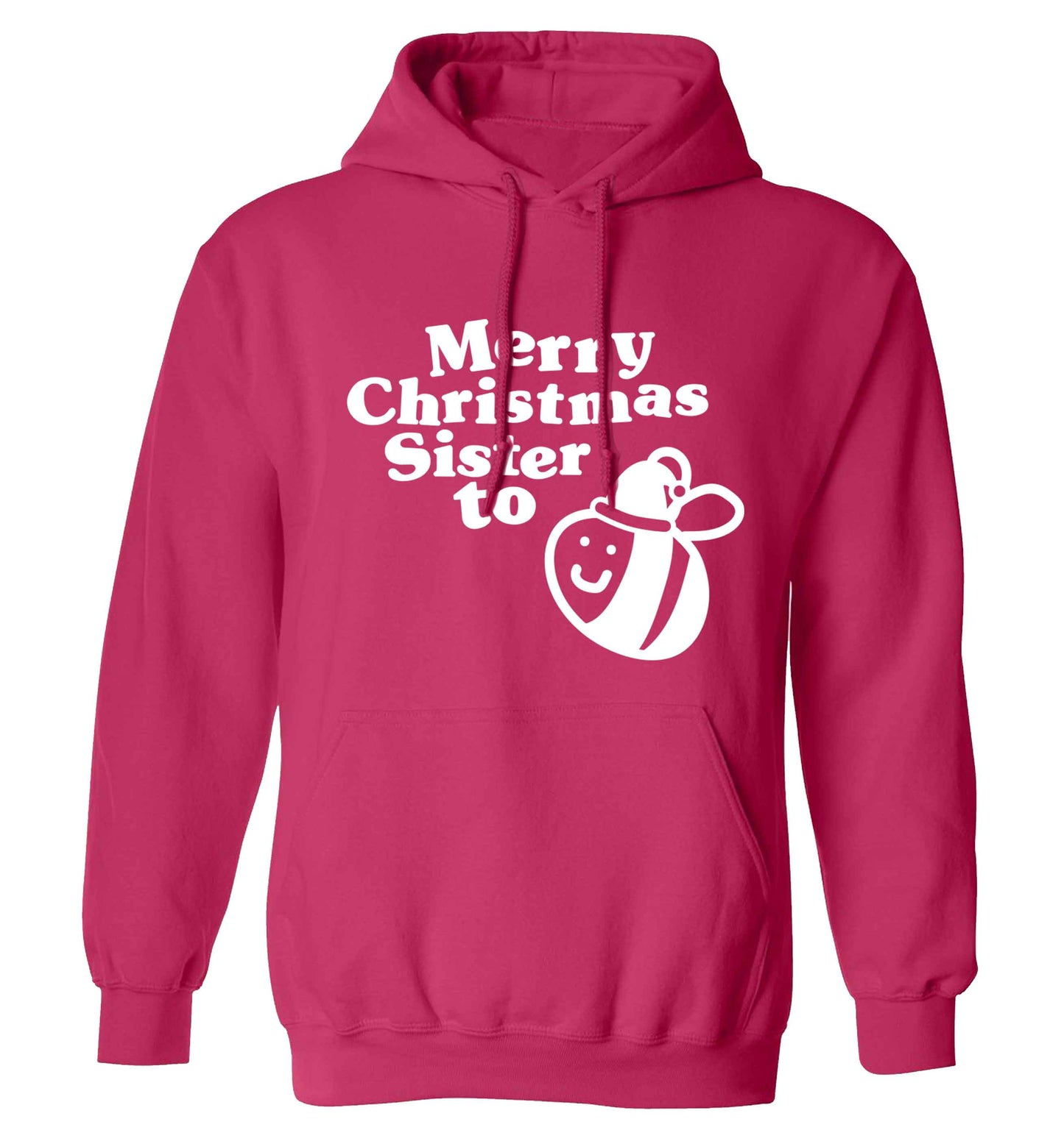 Merry Christmas sister to be adults unisex pink hoodie 2XL