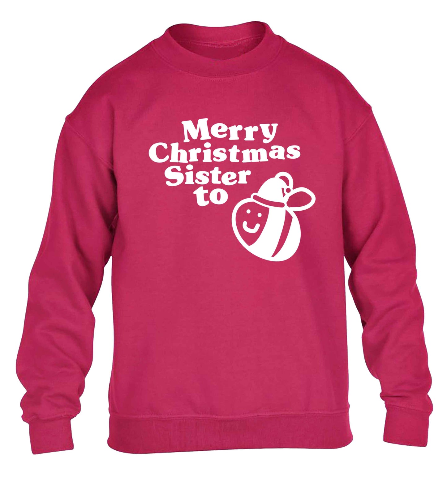Merry Christmas sister to be children's pink sweater 12-13 Years
