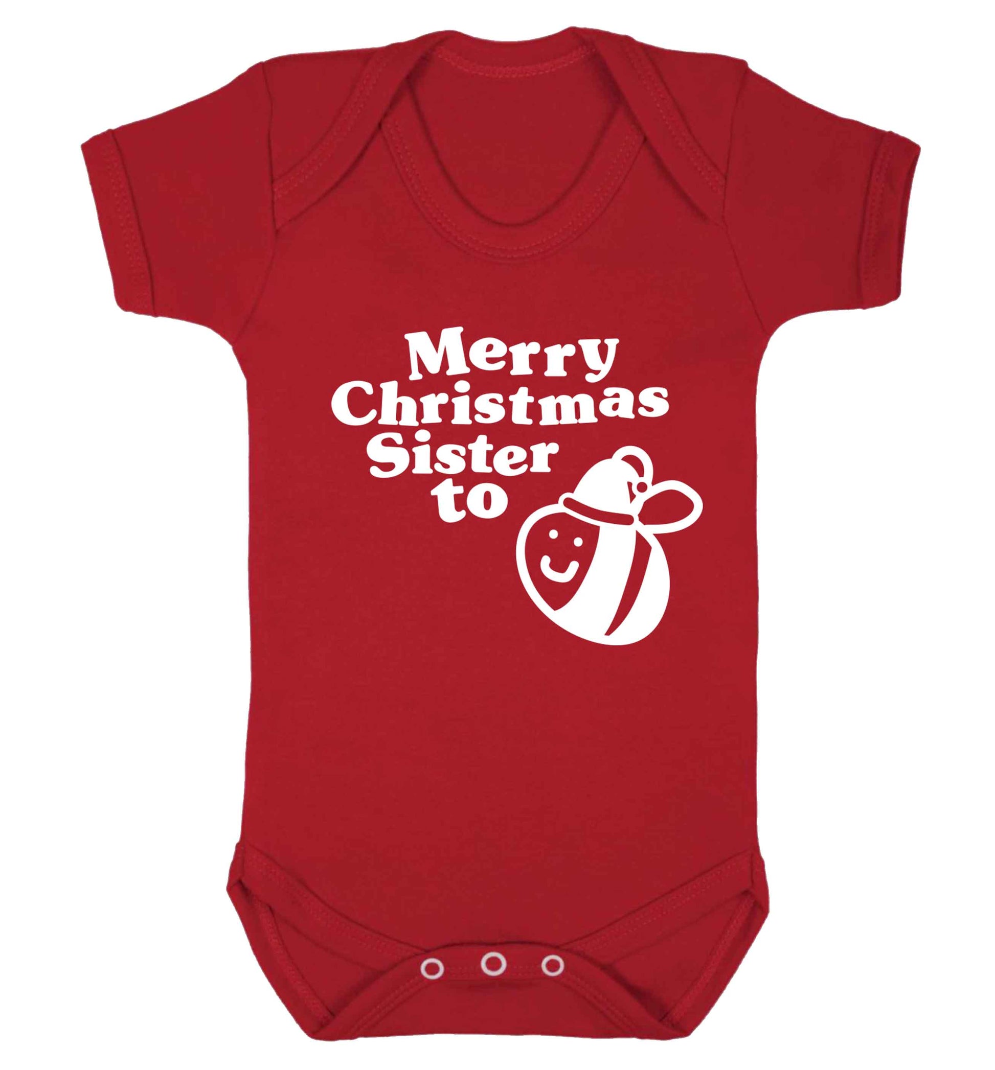 Merry Christmas sister to be Baby Vest red 18-24 months