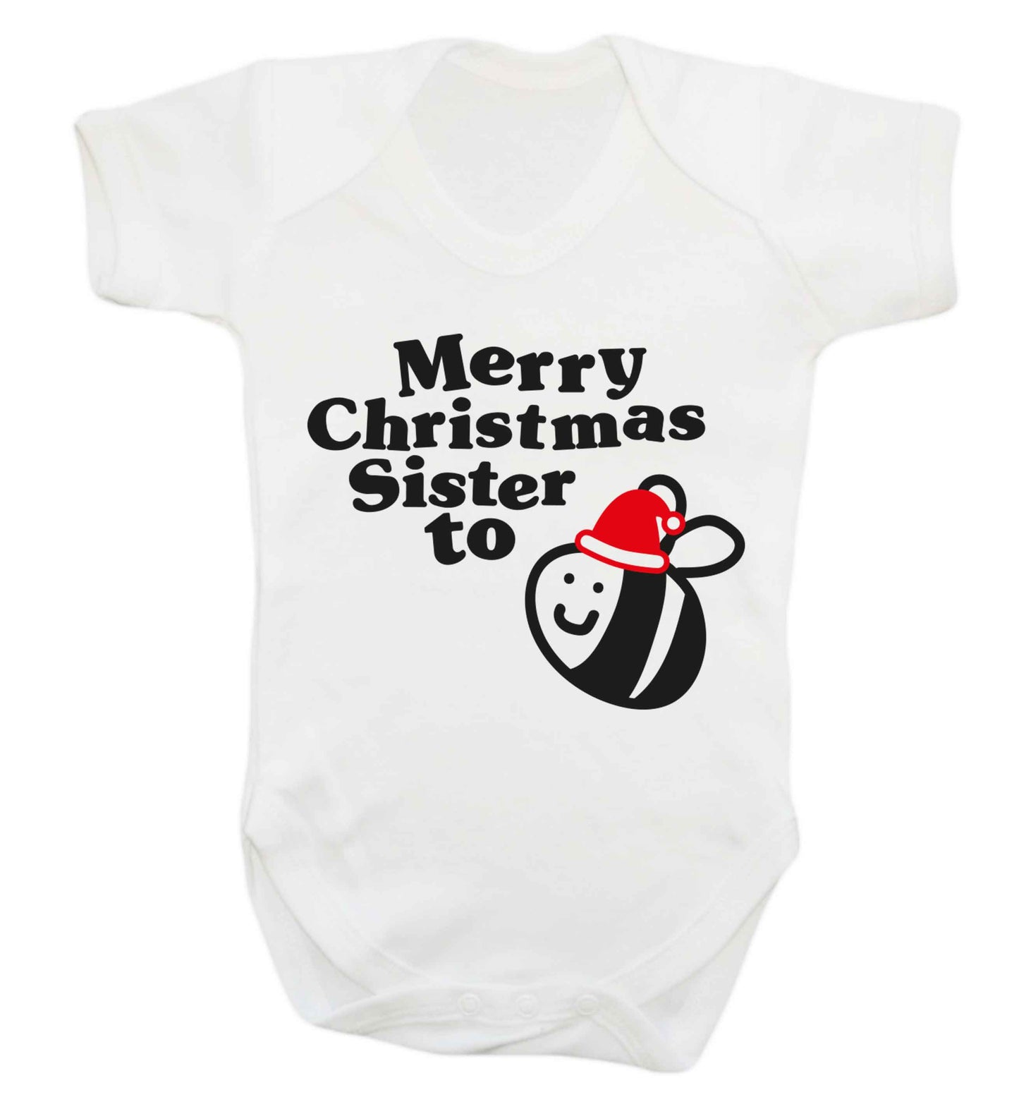 Merry Christmas sister to be Baby Vest white 18-24 months