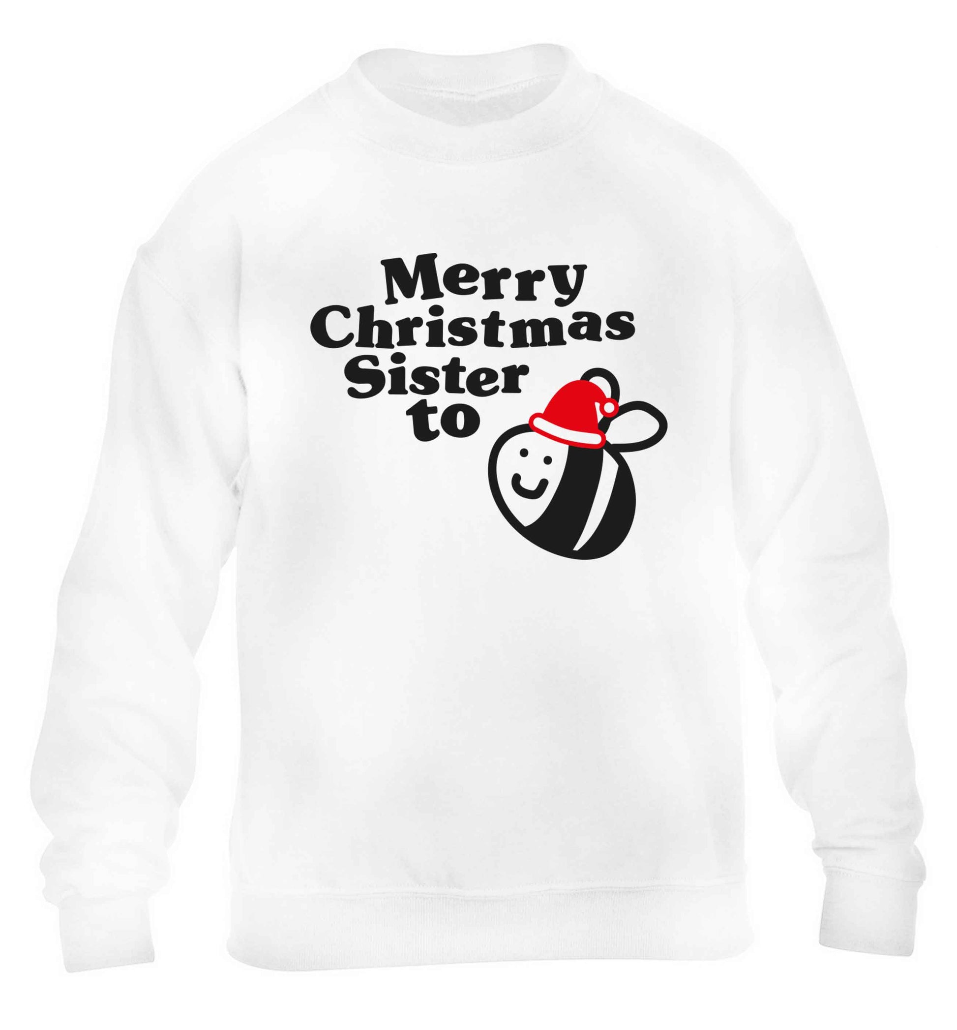 Merry Christmas sister to be children's white sweater 12-13 Years
