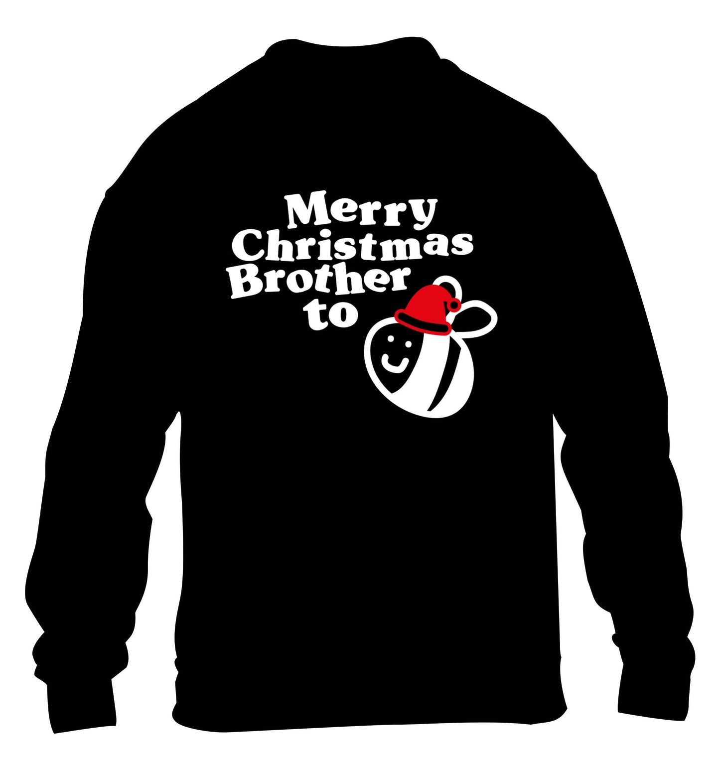 Merry Christmas brother to be children's black sweater 12-13 Years