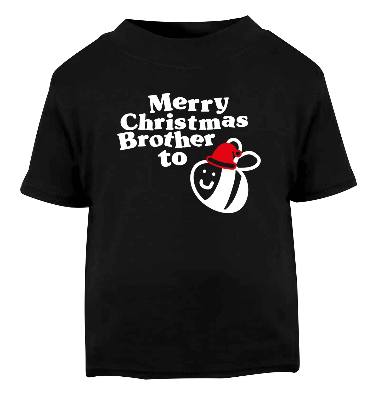 Merry Christmas brother to be Black Baby Toddler Tshirt 2 years