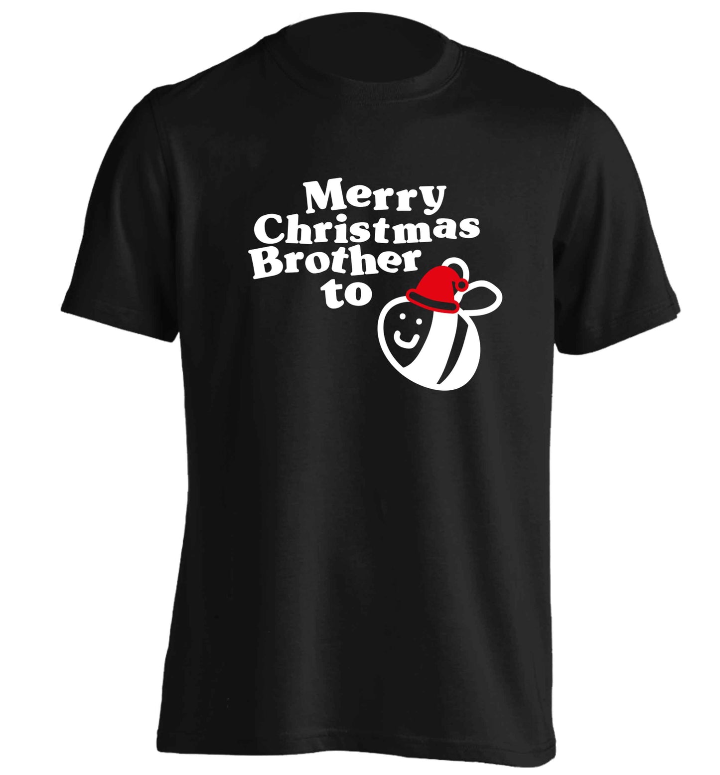 Merry Christmas brother to be adults unisex black Tshirt 2XL