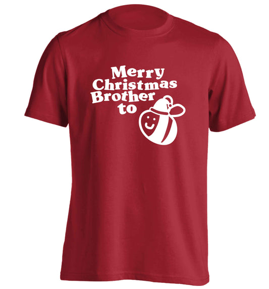 Merry Christmas brother to be adults unisex red Tshirt 2XL