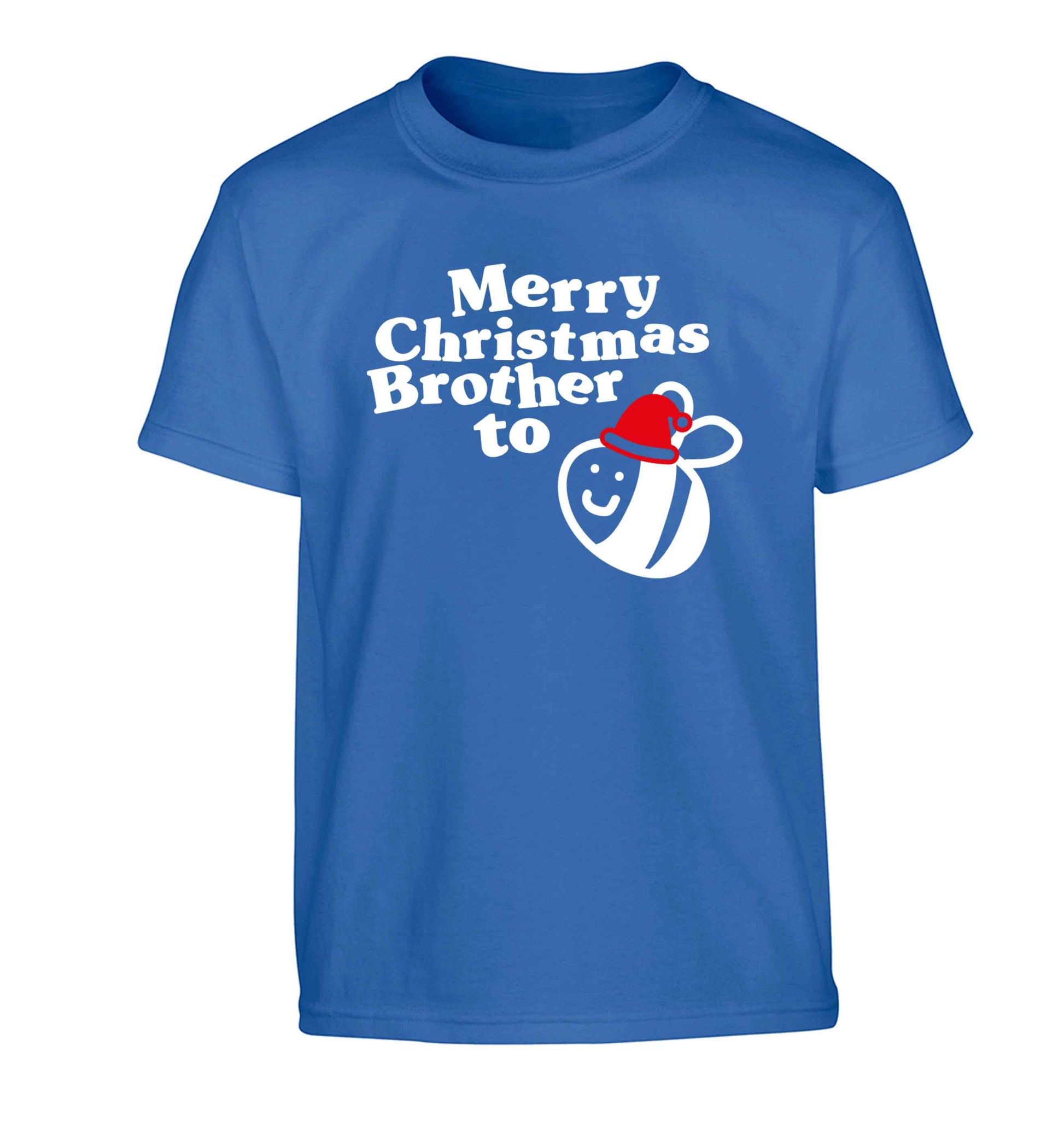 Merry Christmas brother to be Children's blue Tshirt 12-13 Years