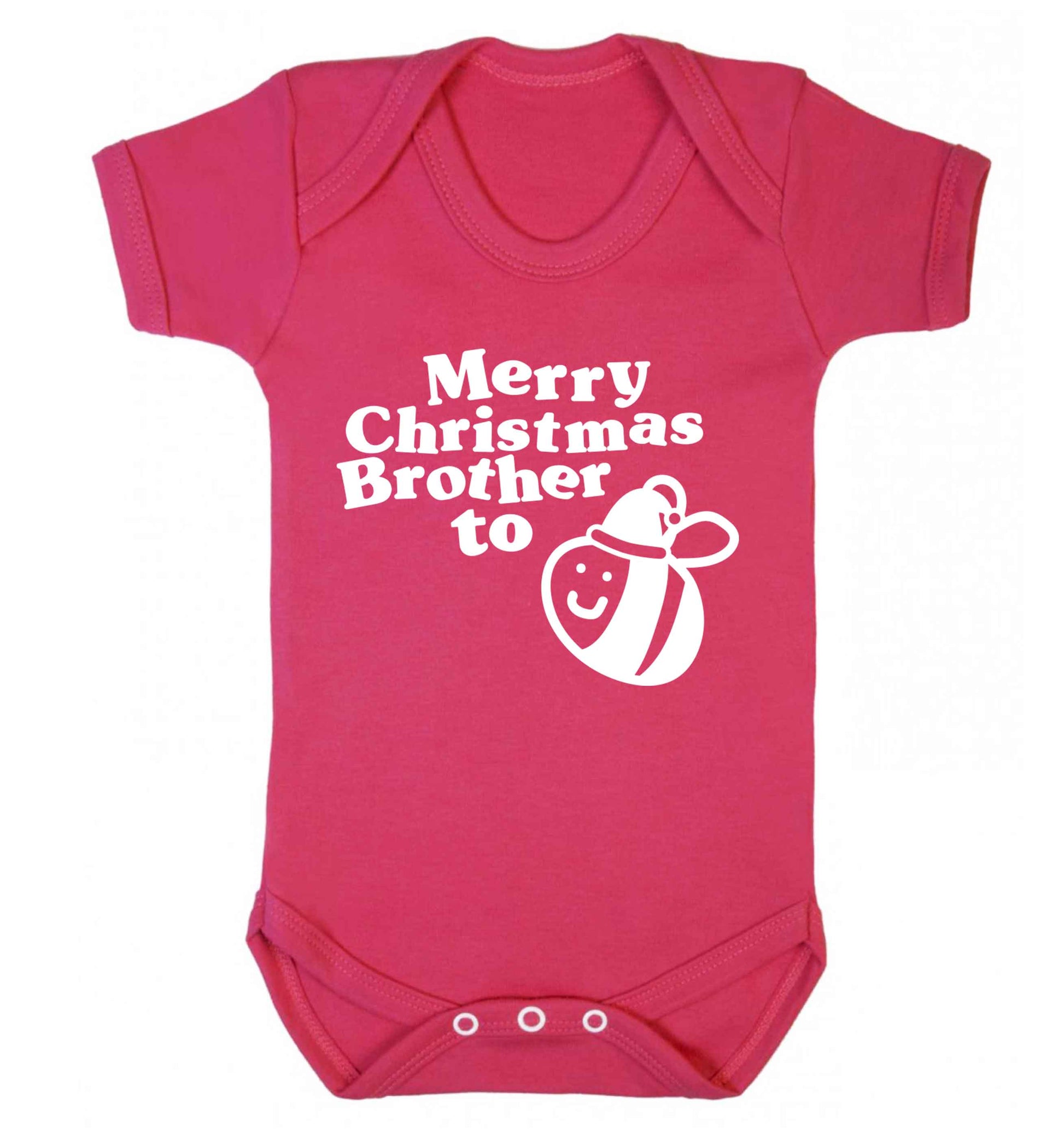 Merry Christmas brother to be Baby Vest dark pink 18-24 months