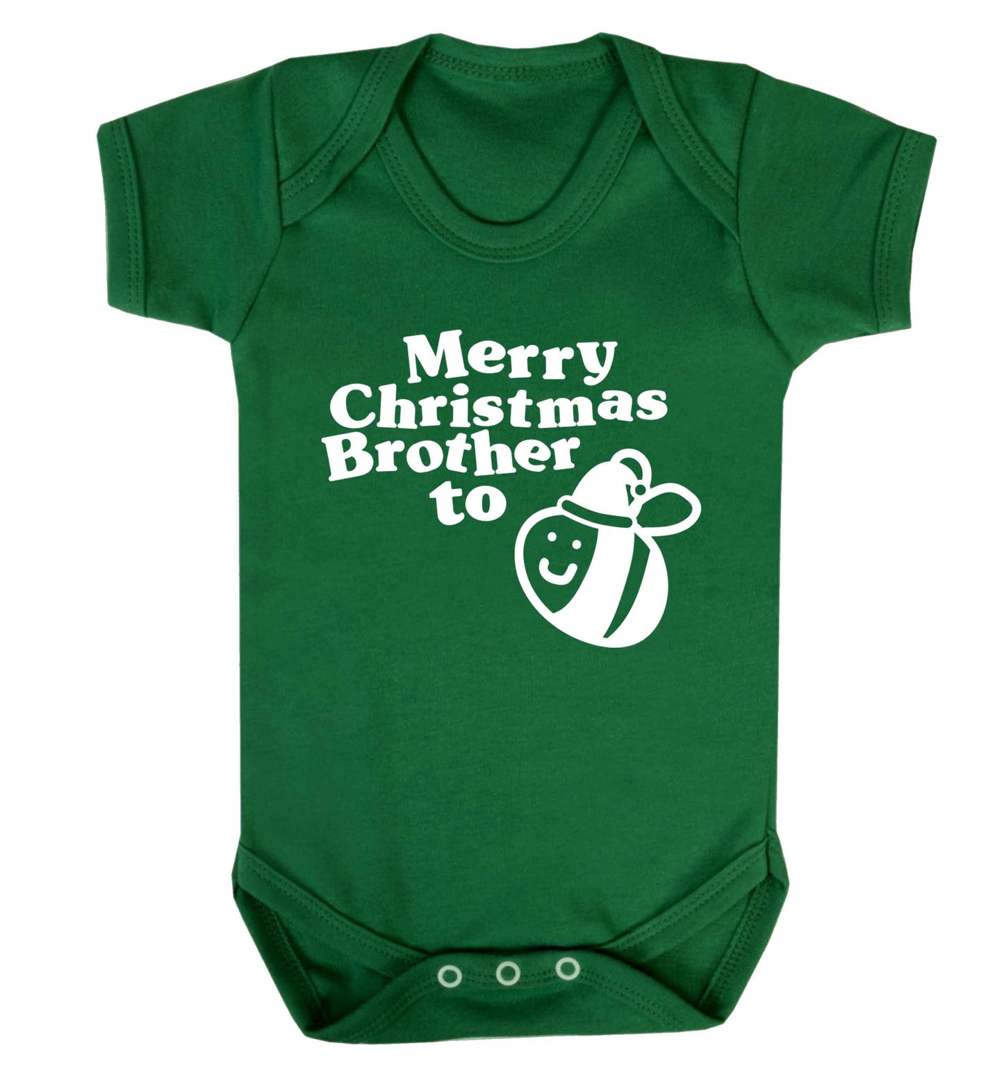 Merry Christmas brother to be Baby Vest green 18-24 months