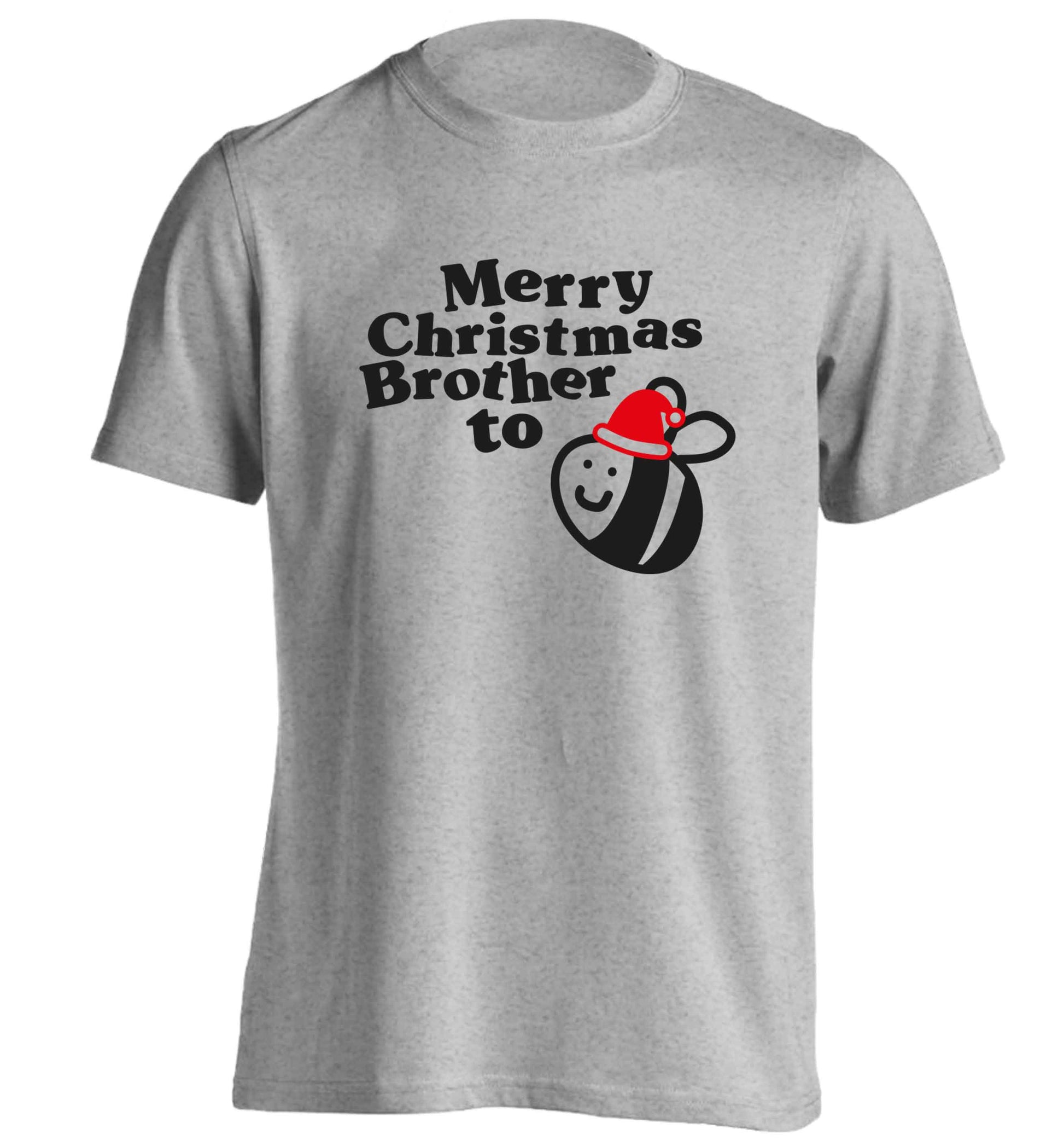 Merry Christmas brother to be adults unisex grey Tshirt 2XL