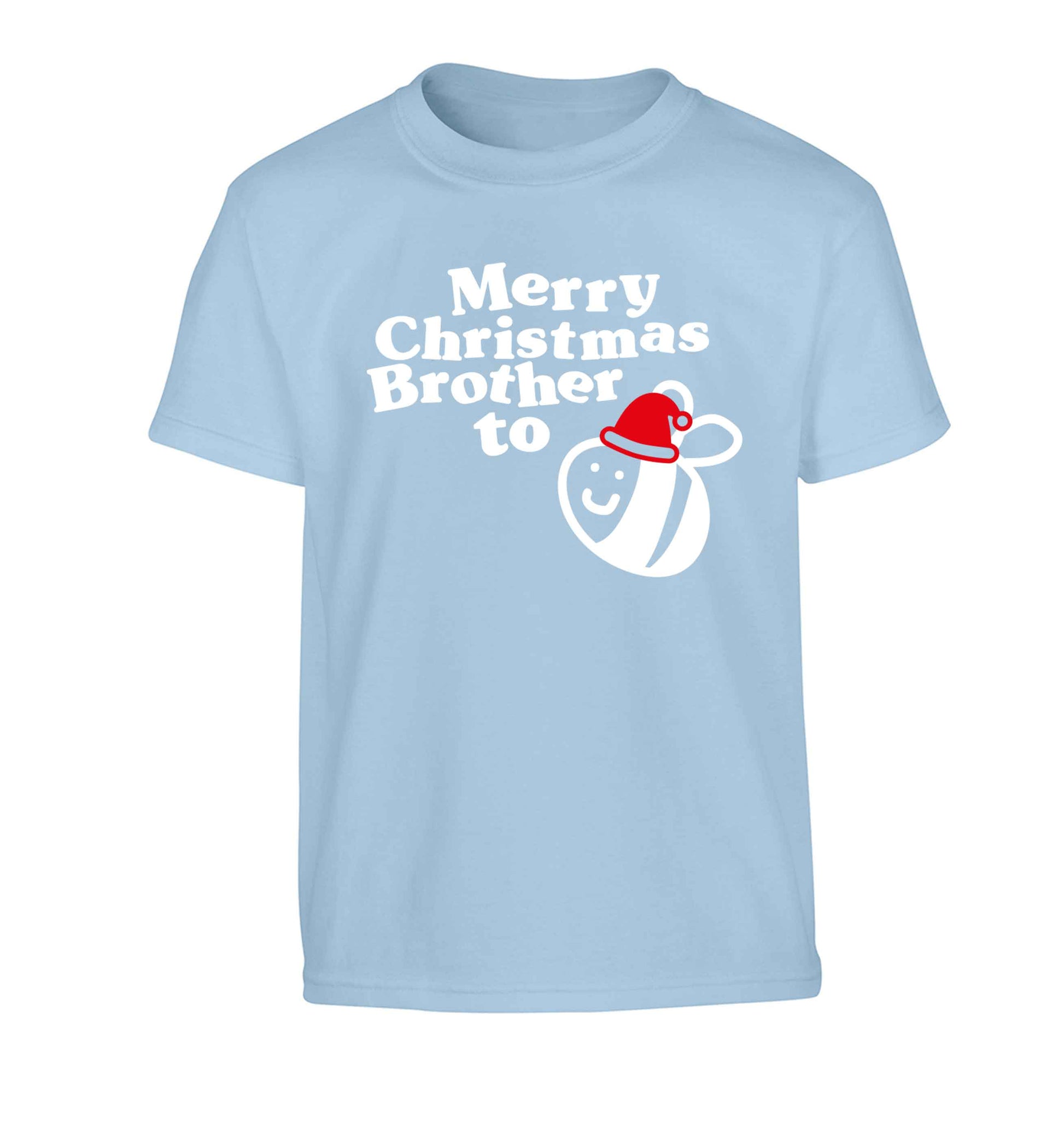Merry Christmas brother to be Children's light blue Tshirt 12-13 Years