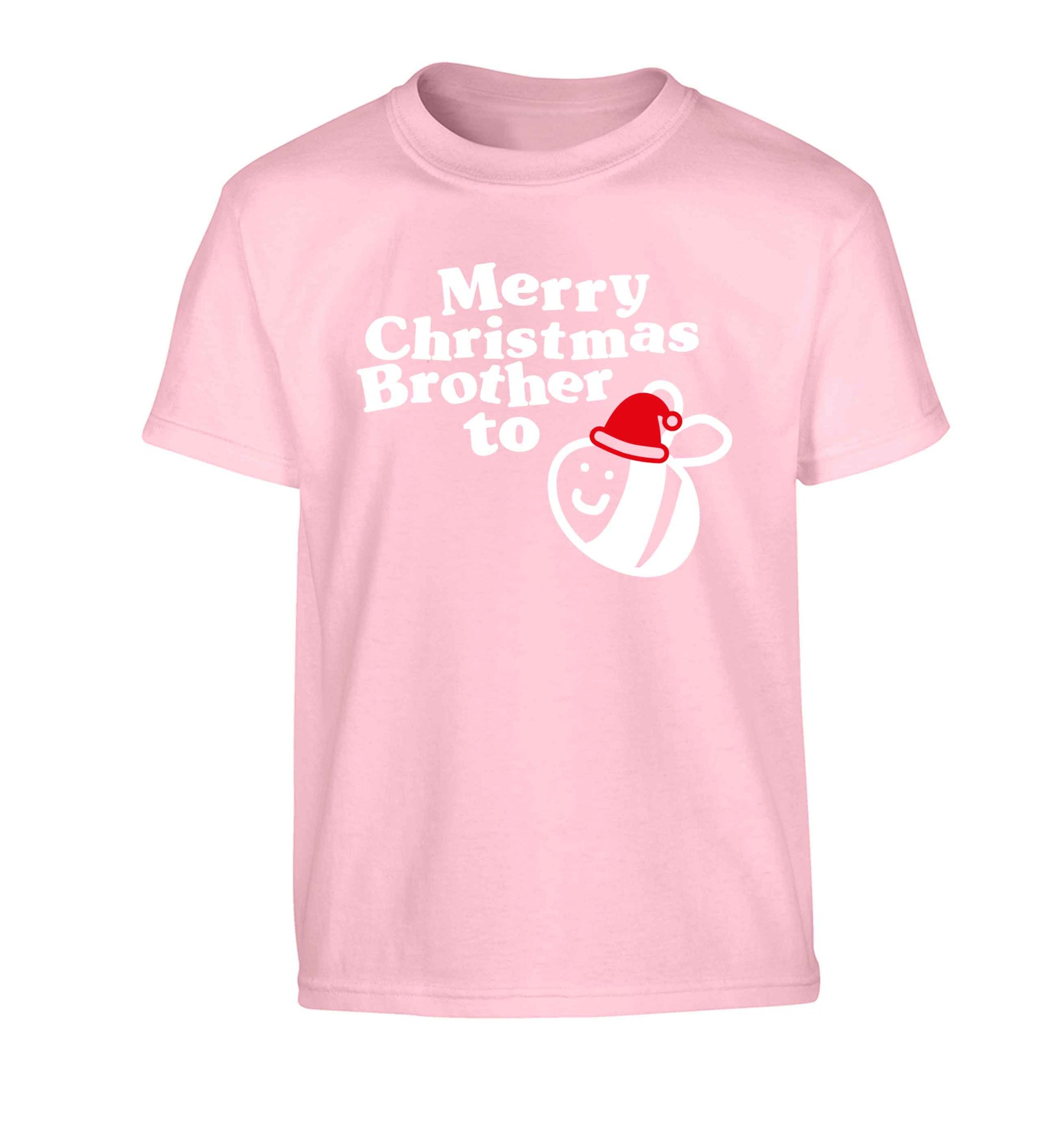 Merry Christmas brother to be Children's light pink Tshirt 12-13 Years