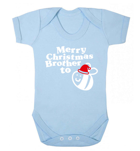 Merry Christmas brother to be Baby Vest pale blue 18-24 months