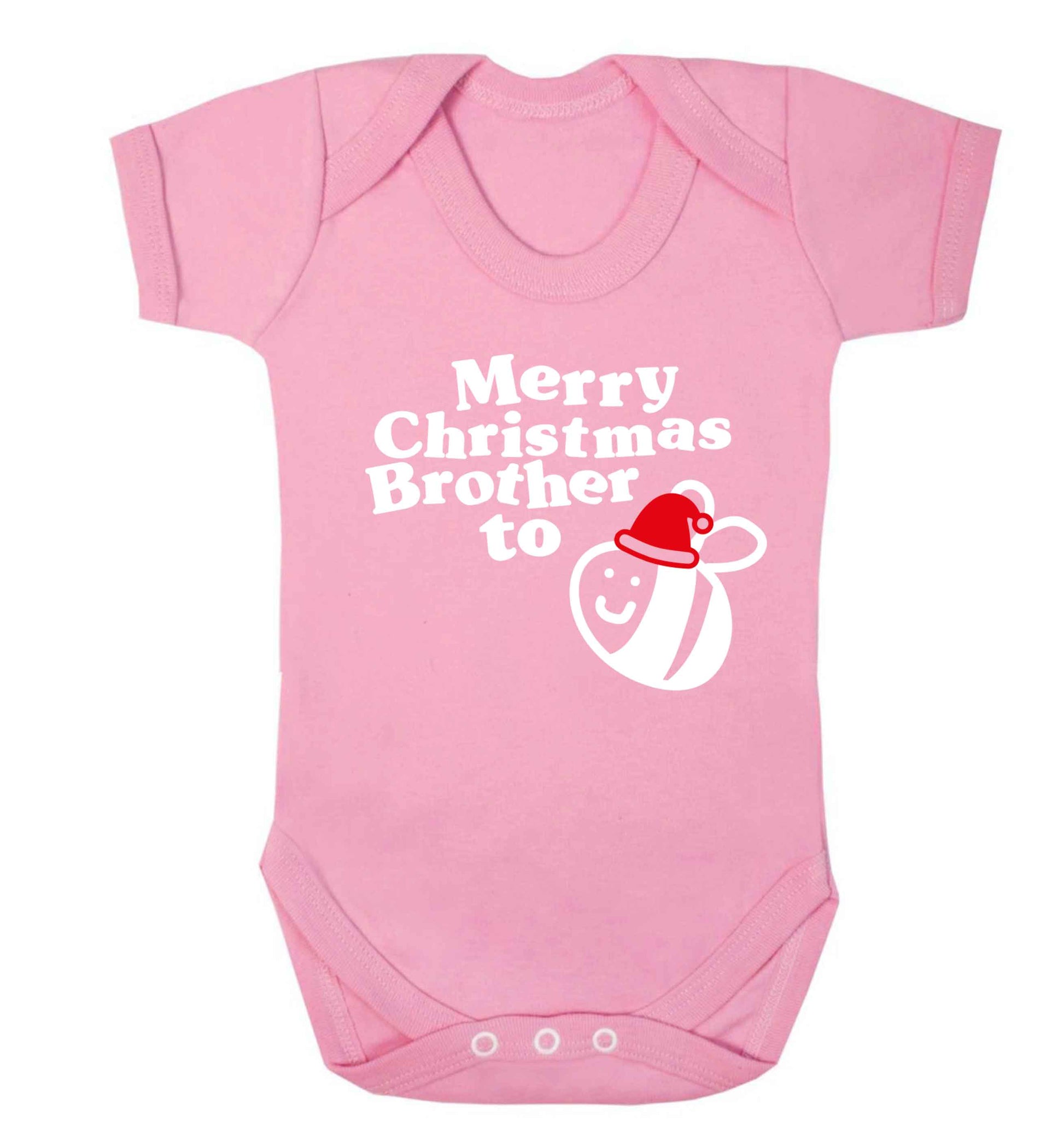 Merry Christmas brother to be Baby Vest pale pink 18-24 months
