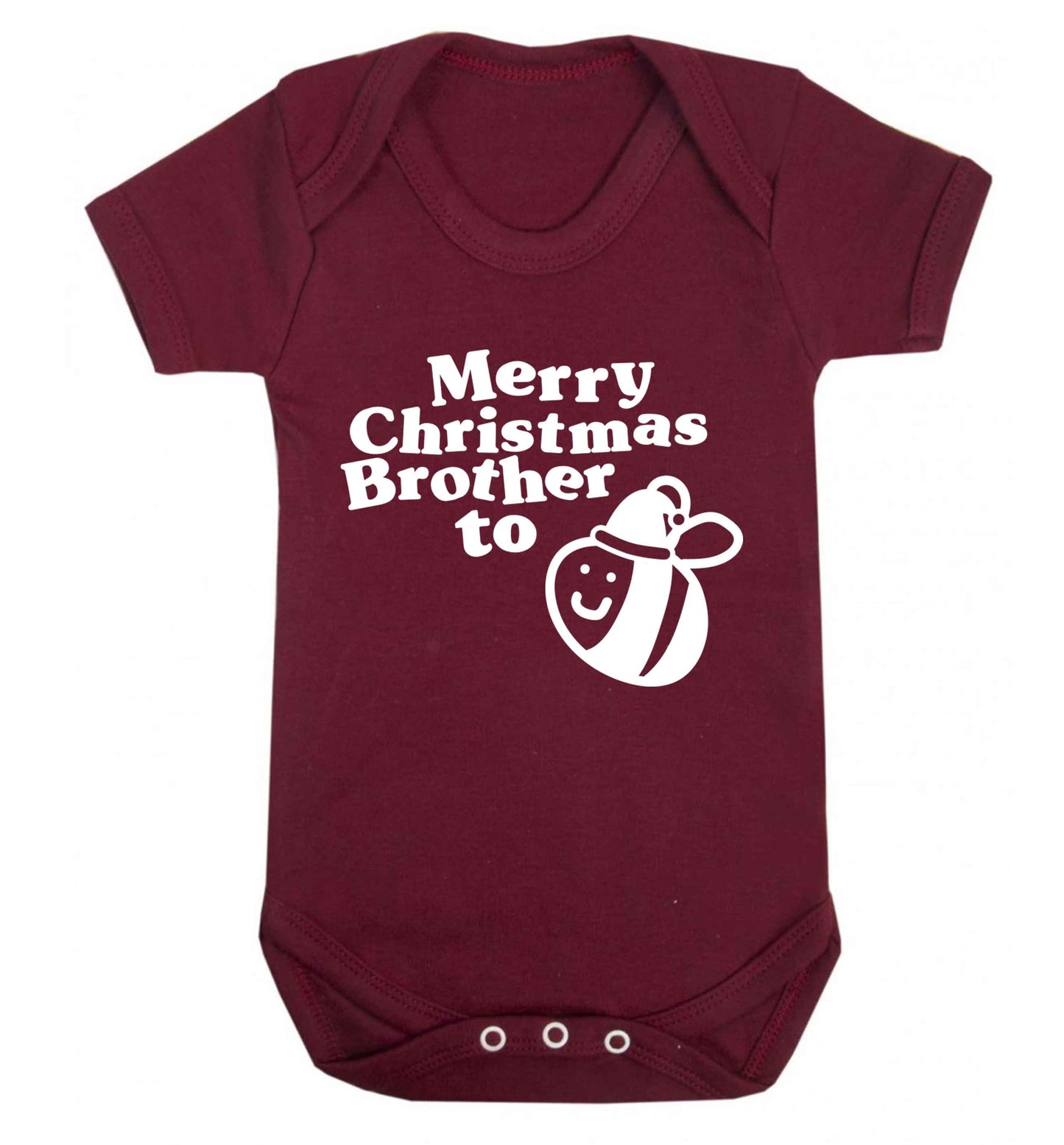 Merry Christmas brother to be Baby Vest maroon 18-24 months