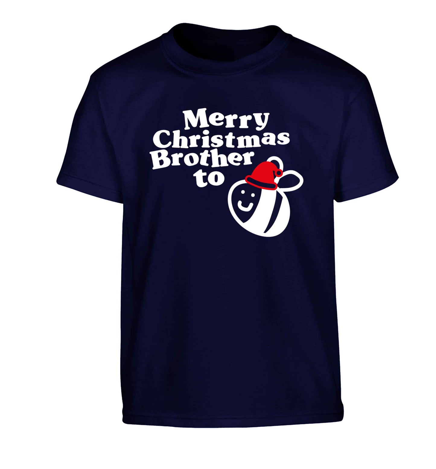 Merry Christmas brother to be Children's navy Tshirt 12-13 Years