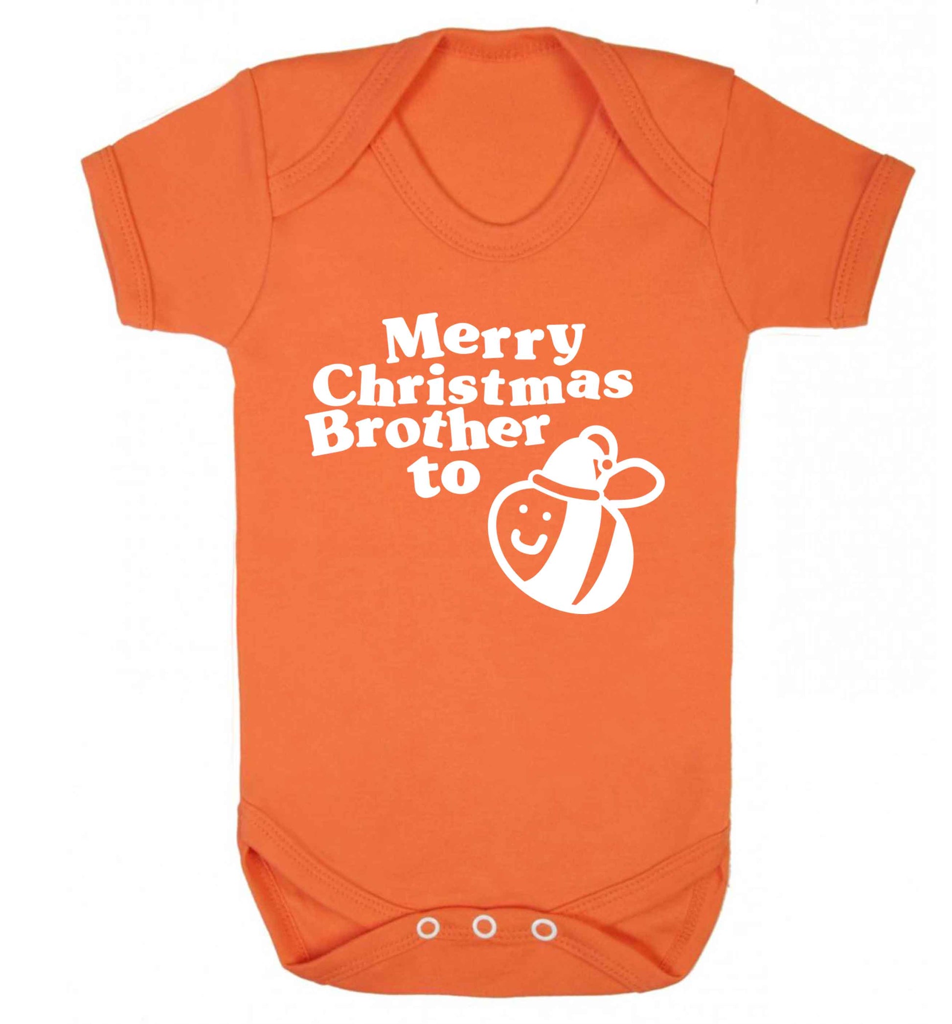 Merry Christmas brother to be Baby Vest orange 18-24 months
