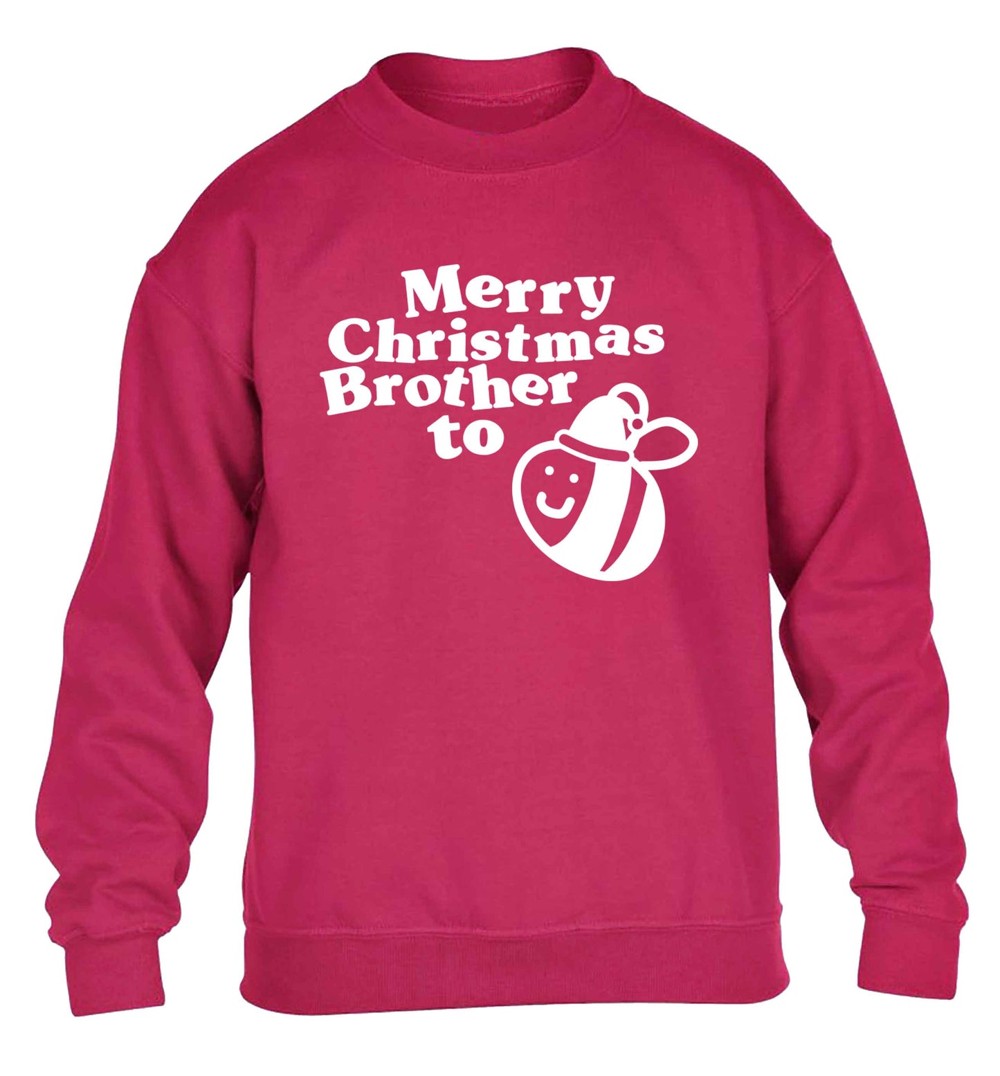 Merry Christmas brother to be children's pink sweater 12-13 Years