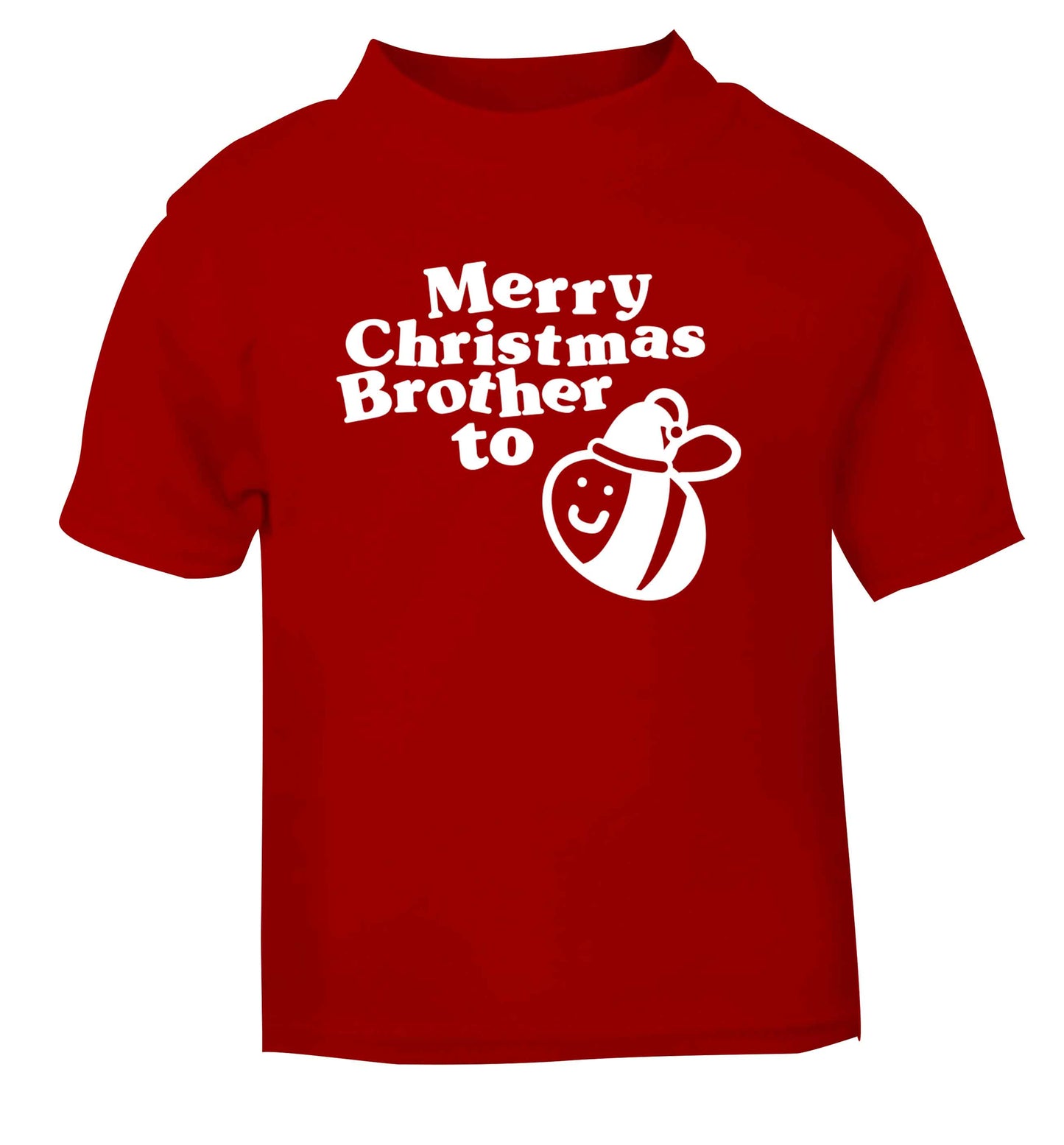 Merry Christmas brother to be red Baby Toddler Tshirt 2 Years
