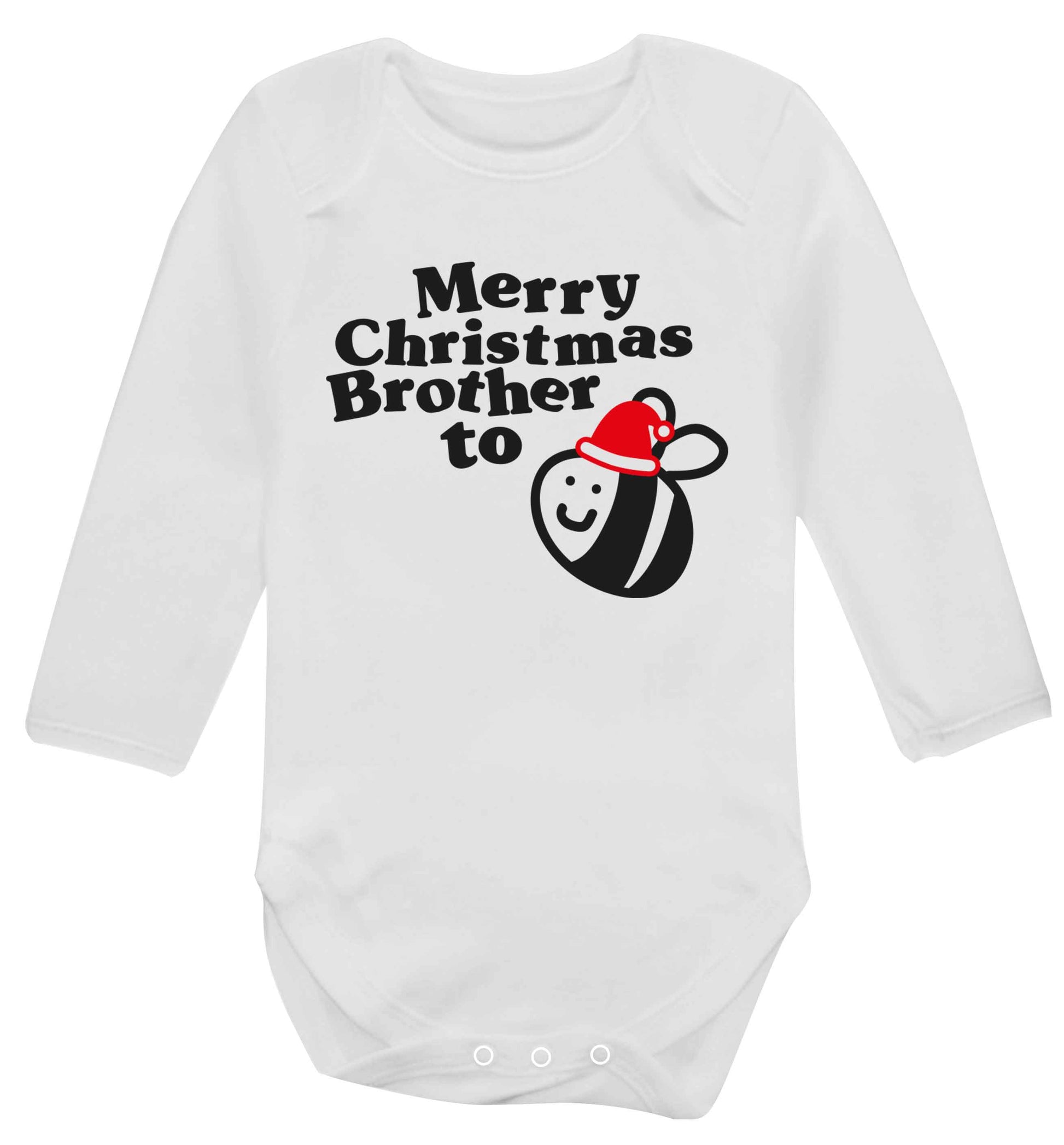 Merry Christmas brother to be Baby Vest long sleeved white 6-12 months