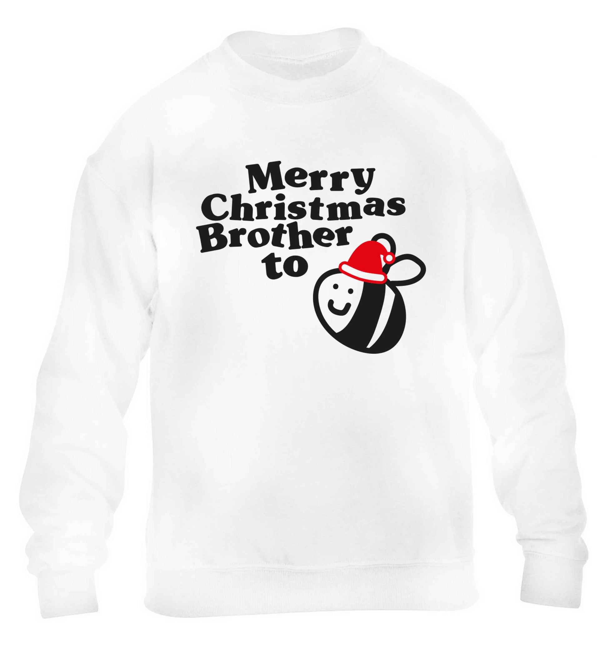 Merry Christmas brother to be children's white sweater 12-13 Years