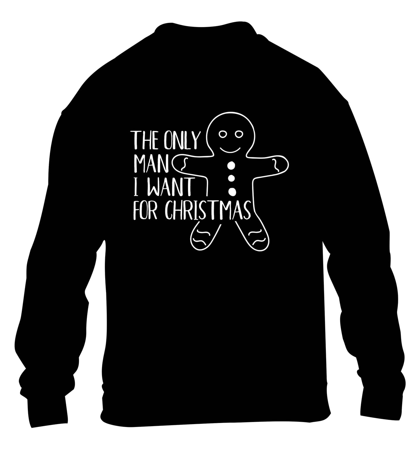 The only man I want for Christmas children's black sweater 12-13 Years