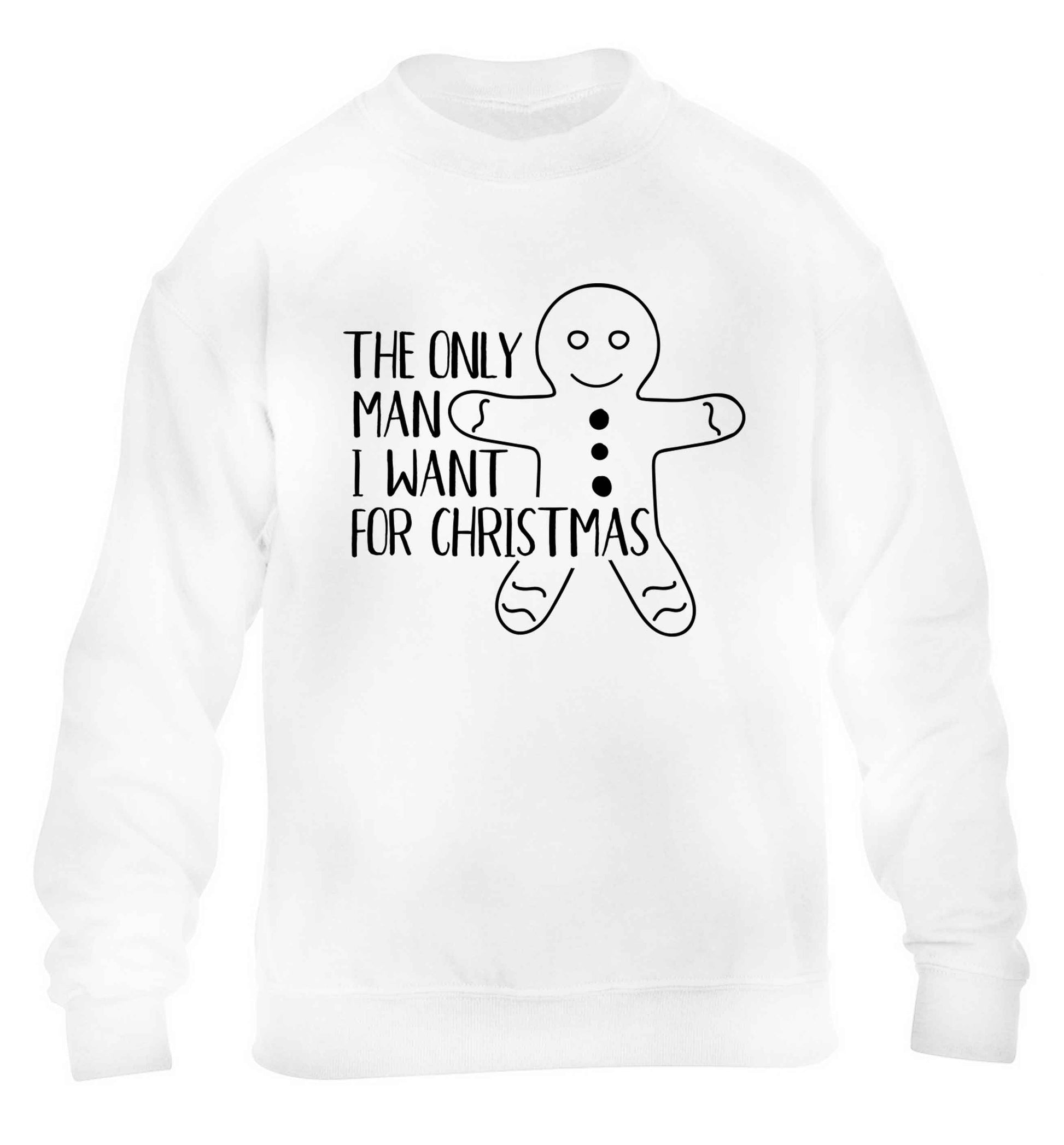 The only man I want for Christmas children's white sweater 12-13 Years