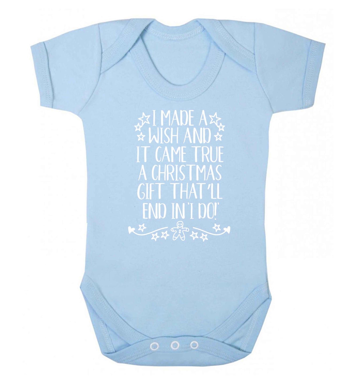 I made a wish and it came true a Christmas gift that'll end in 'I do' Baby Vest pale blue 18-24 months