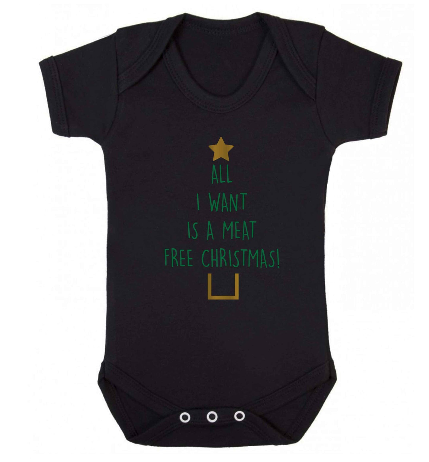 All I want is a meat free Christmas Baby Vest black 18-24 months