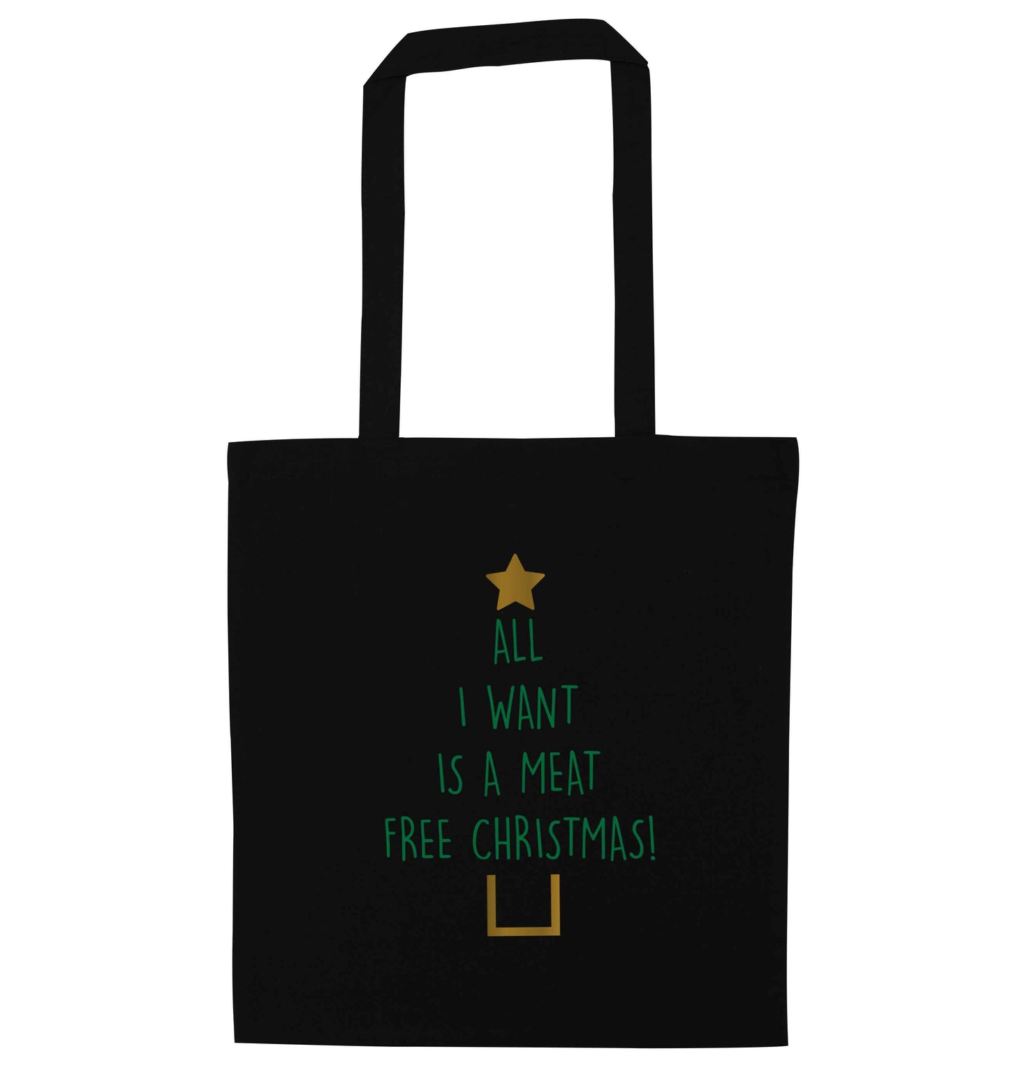 All I want is a meat free Christmas black tote bag