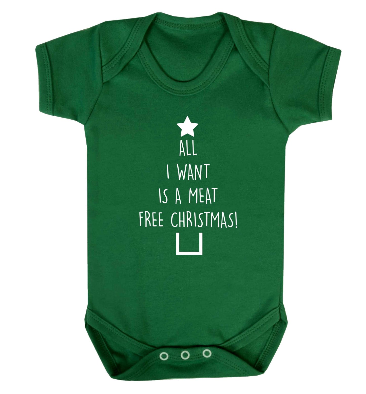 All I want is a meat free Christmas Baby Vest green 18-24 months