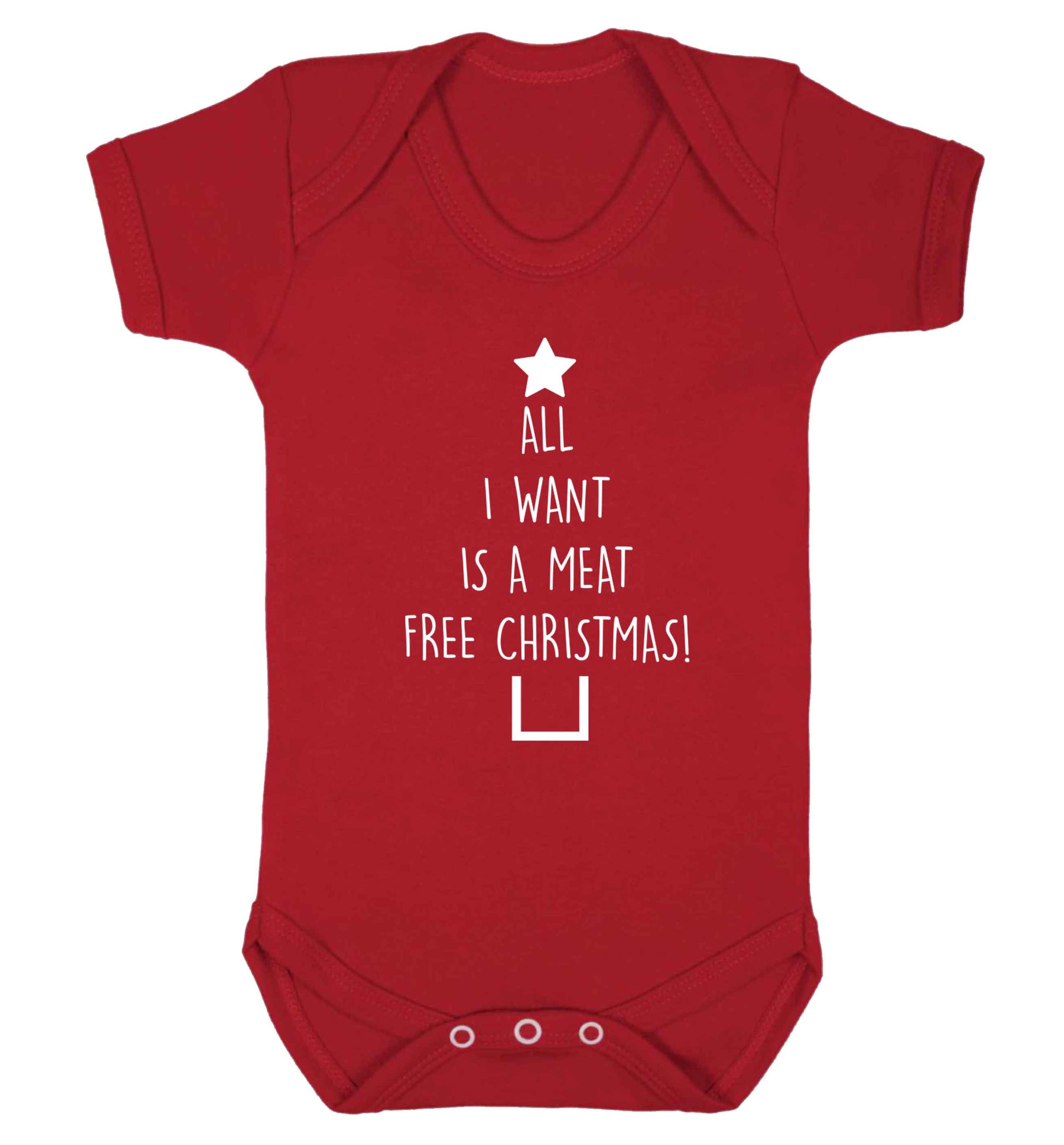 All I want is a meat free Christmas Baby Vest red 18-24 months