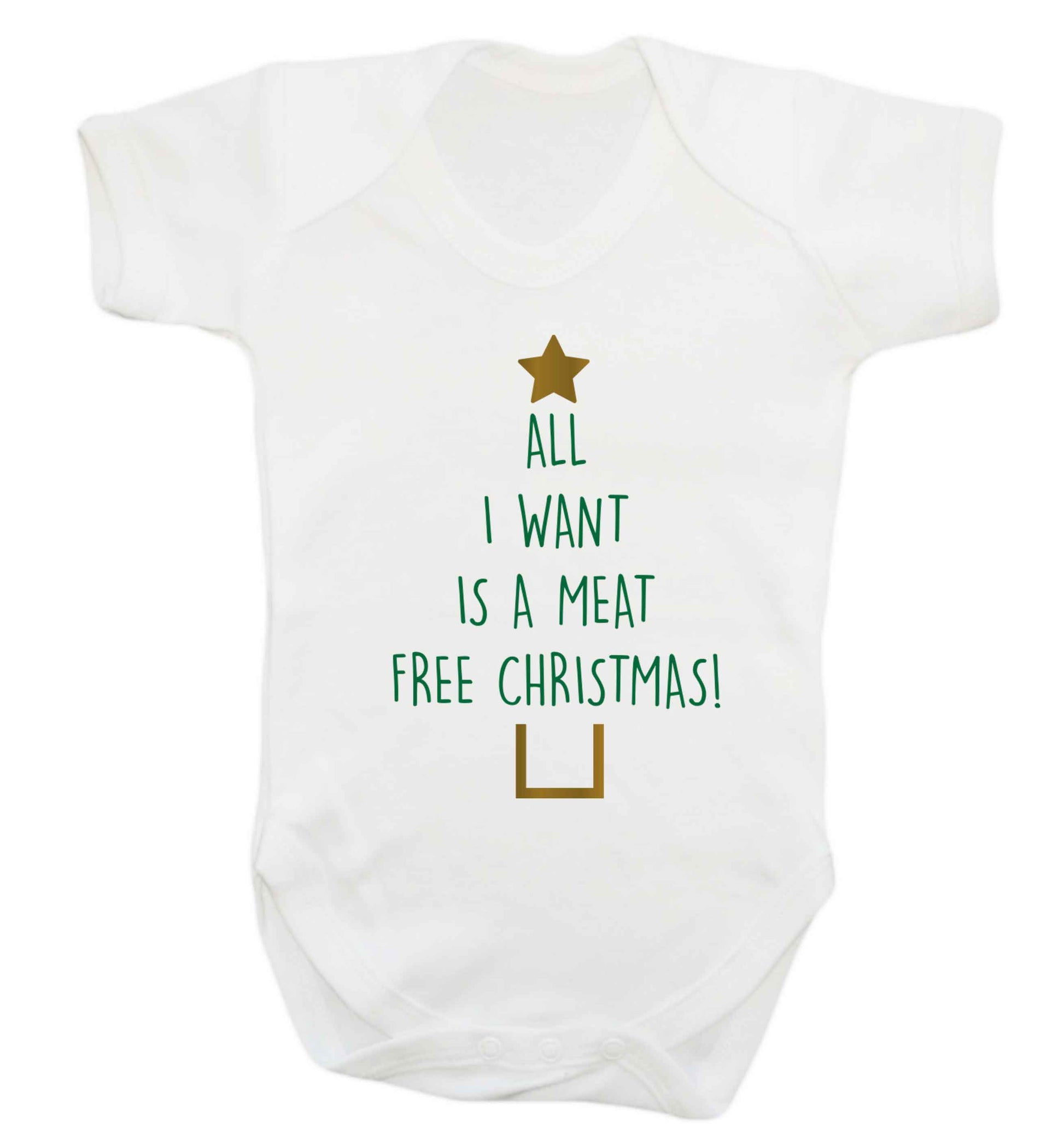 All I want is a meat free Christmas Baby Vest white 18-24 months