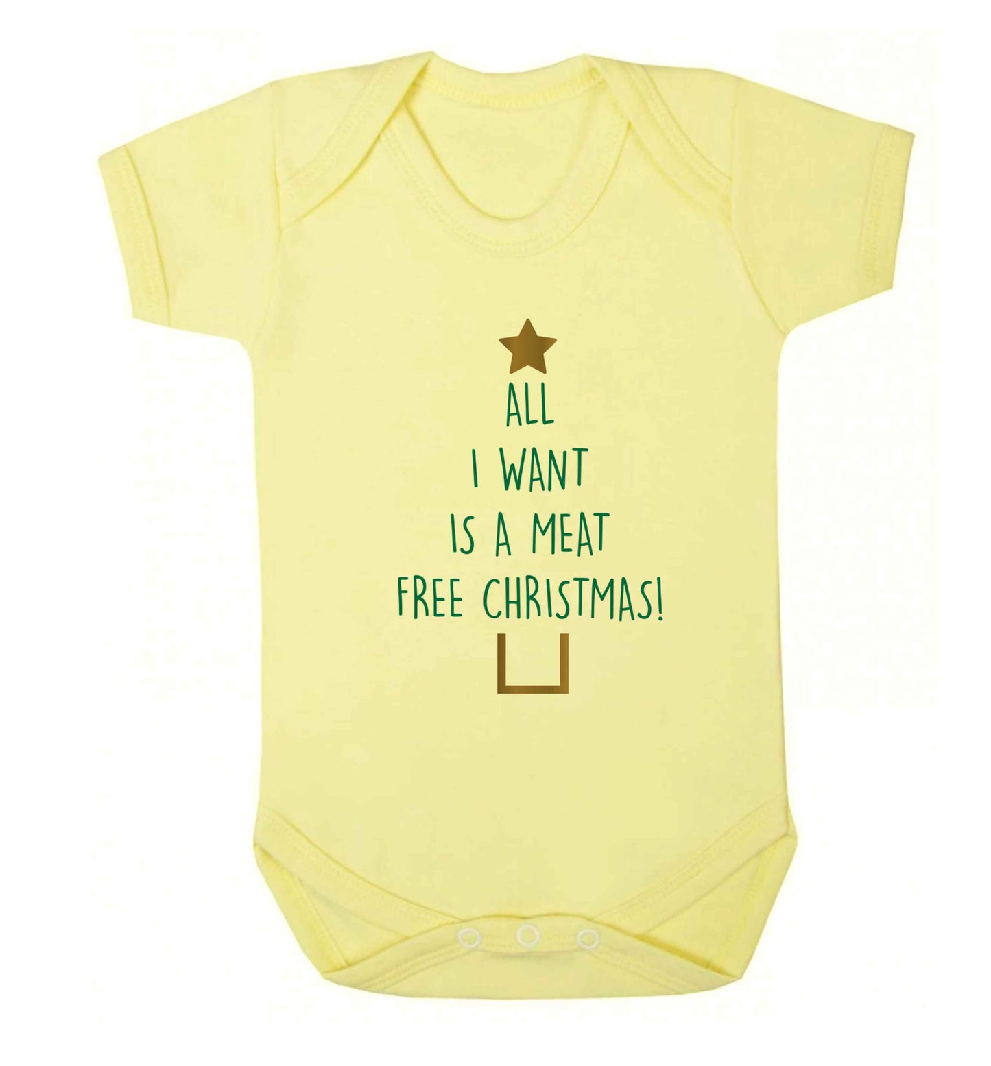 All I want is a meat free Christmas Baby Vest pale yellow 18-24 months