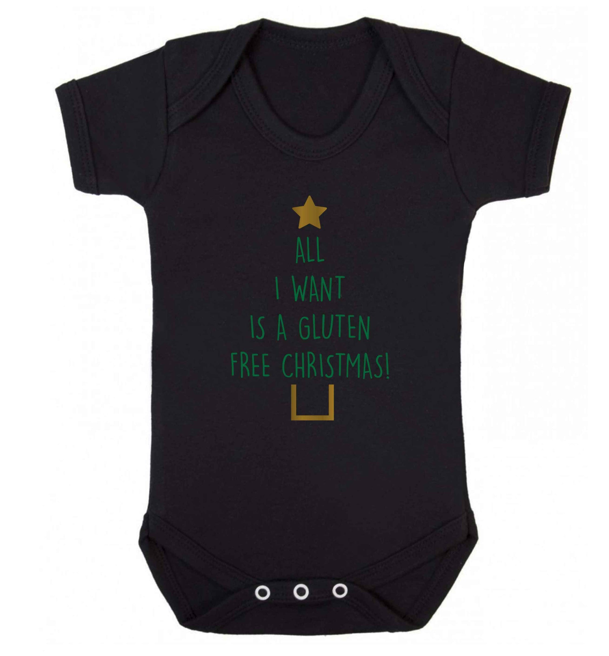All I want is a gluten free Christmas Baby Vest black 18-24 months