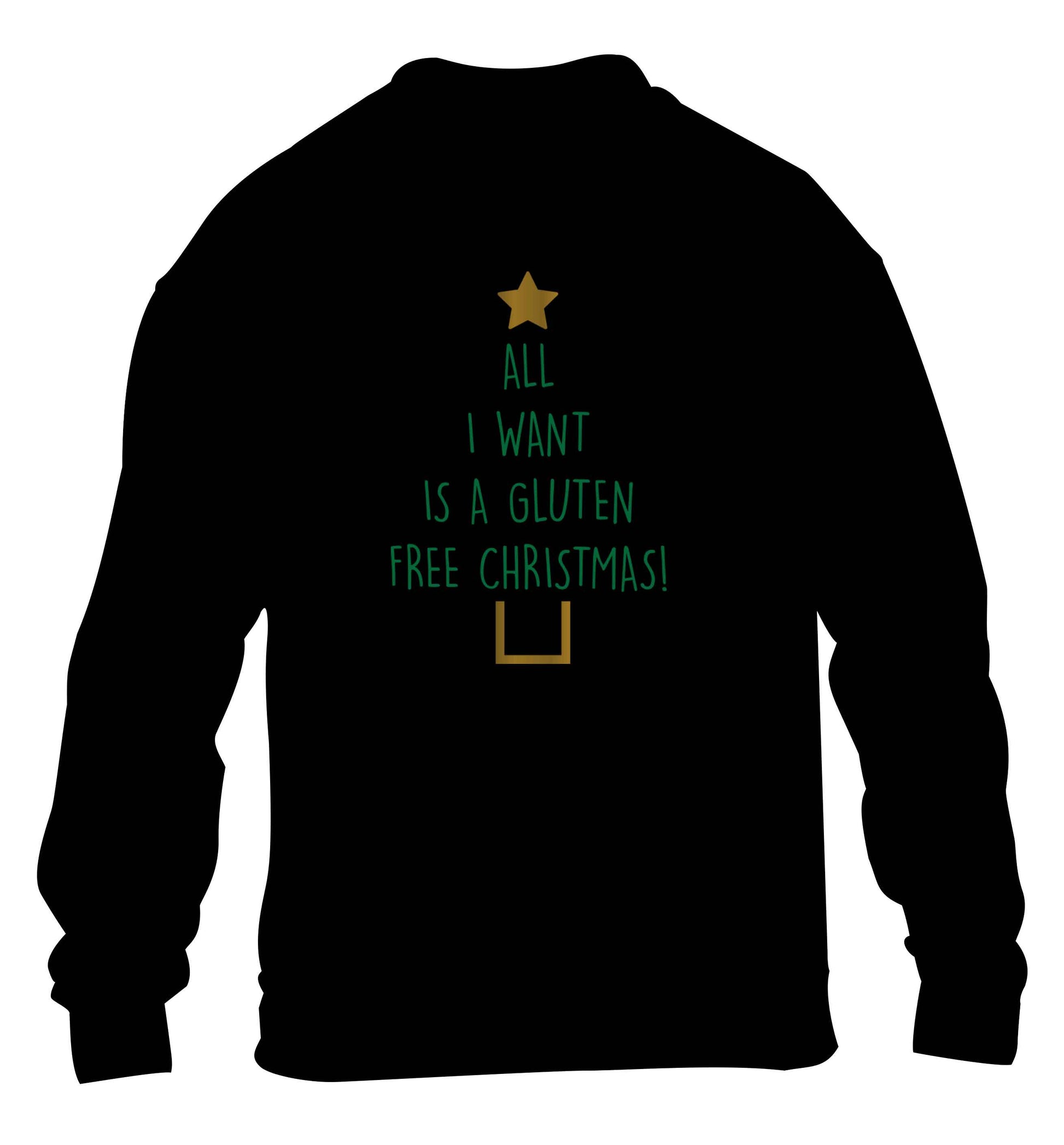 All I want is a gluten free Christmas children's black sweater 12-13 Years
